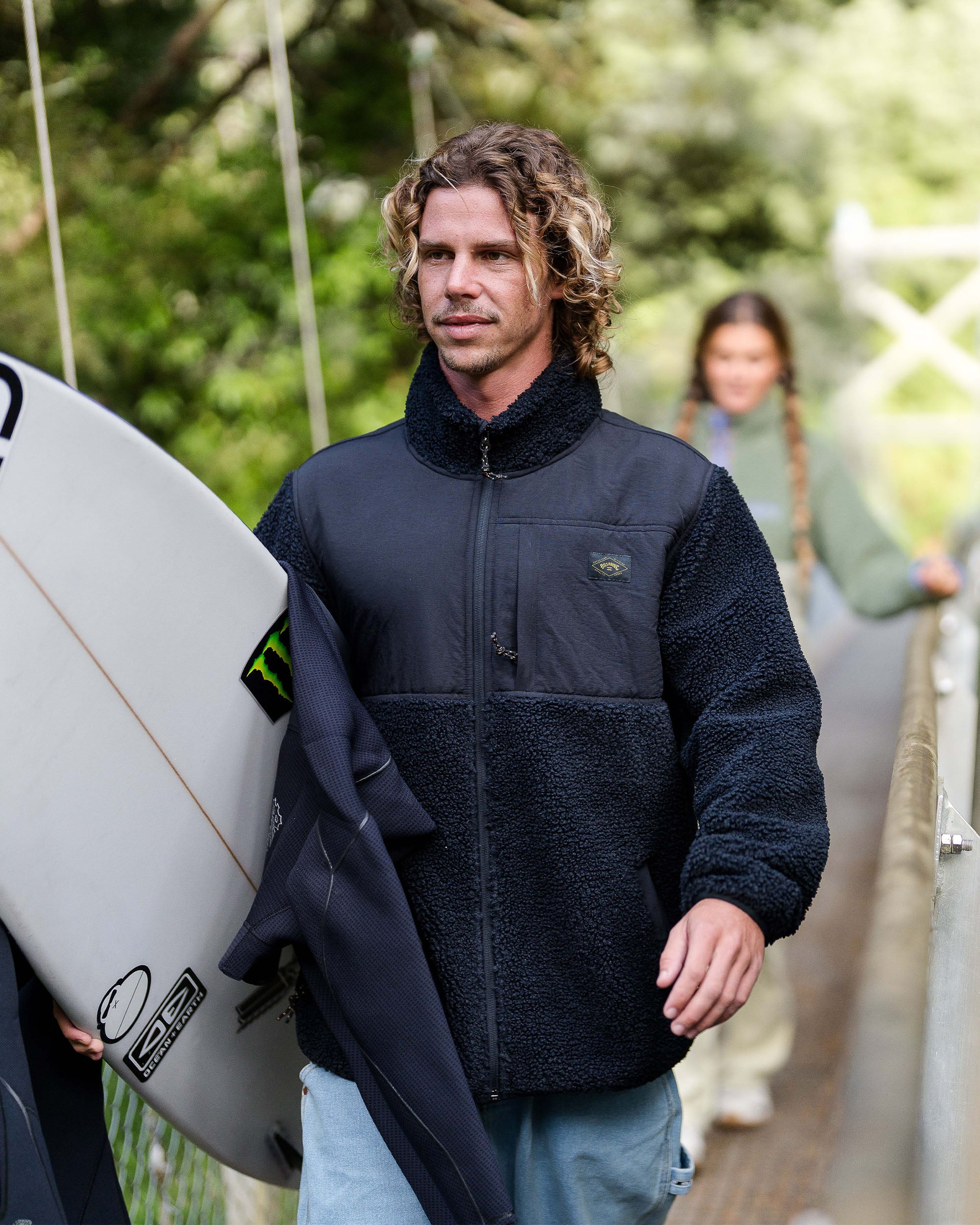 Mens Boundary Summit Mock Neck Zip Up Fleece Jacket – Billabong