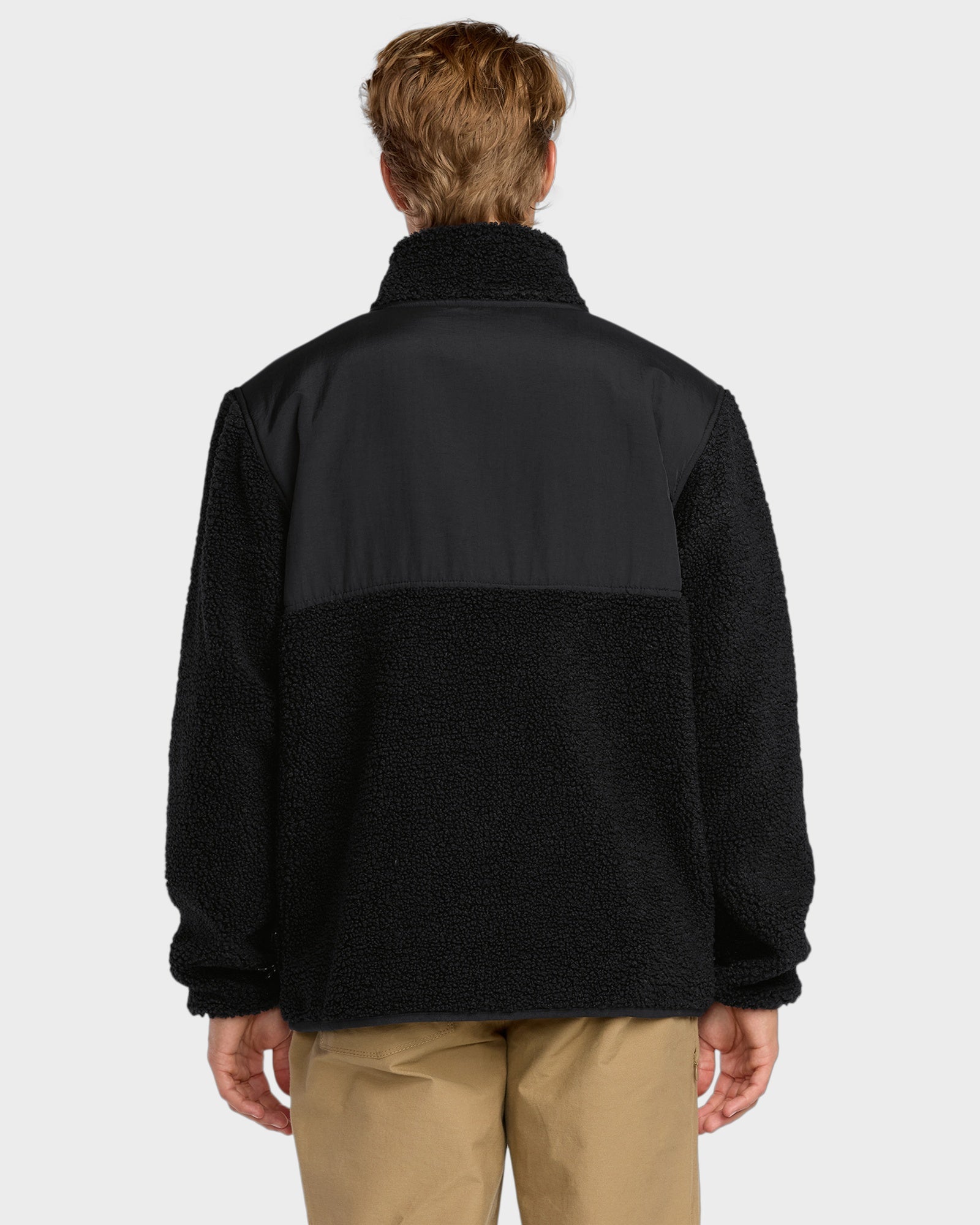 Mens Boundary Summit Mock Neck Zip Up Fleece Jacket