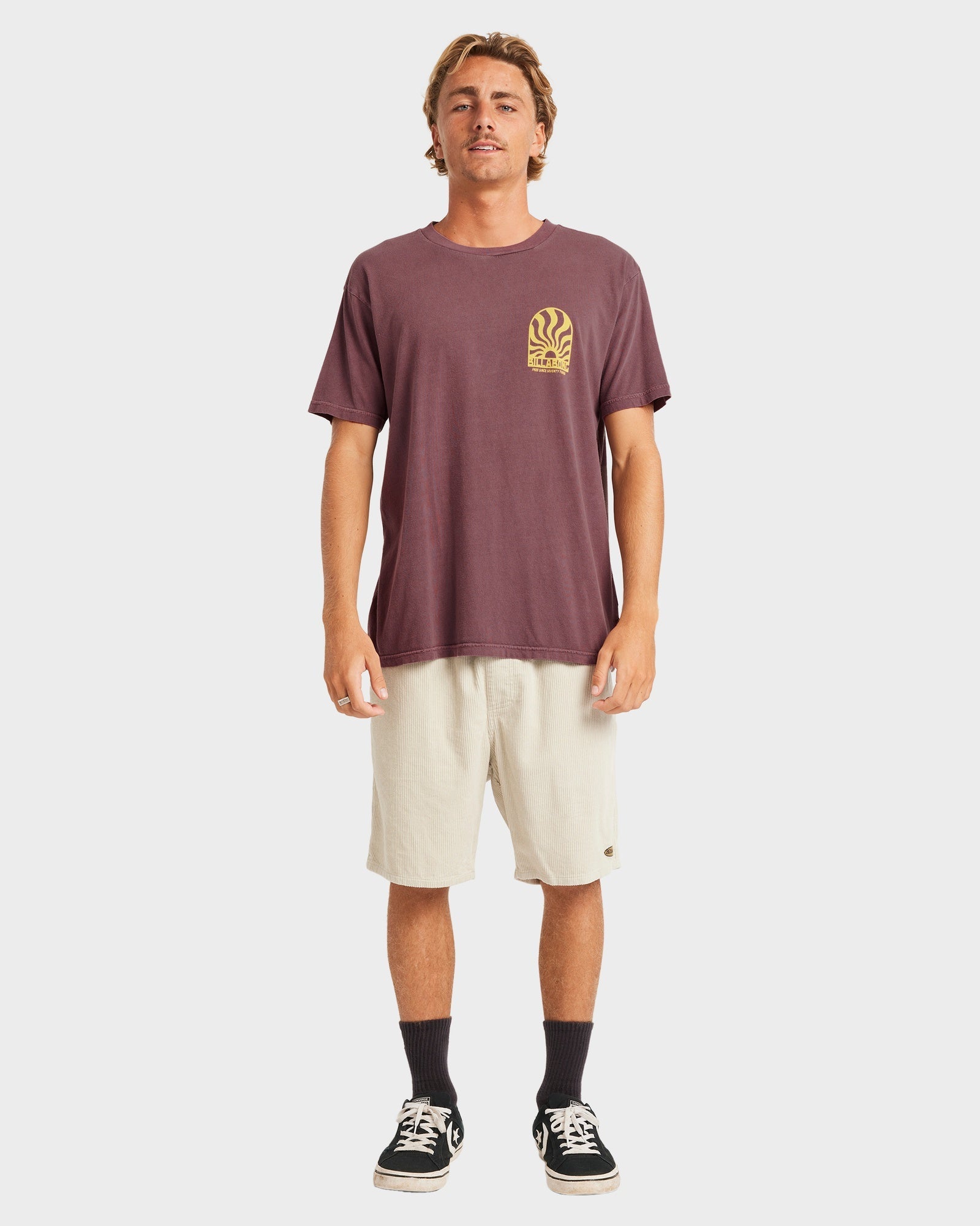 Mens Sun Rays Premium Wave Wash T-Shirt