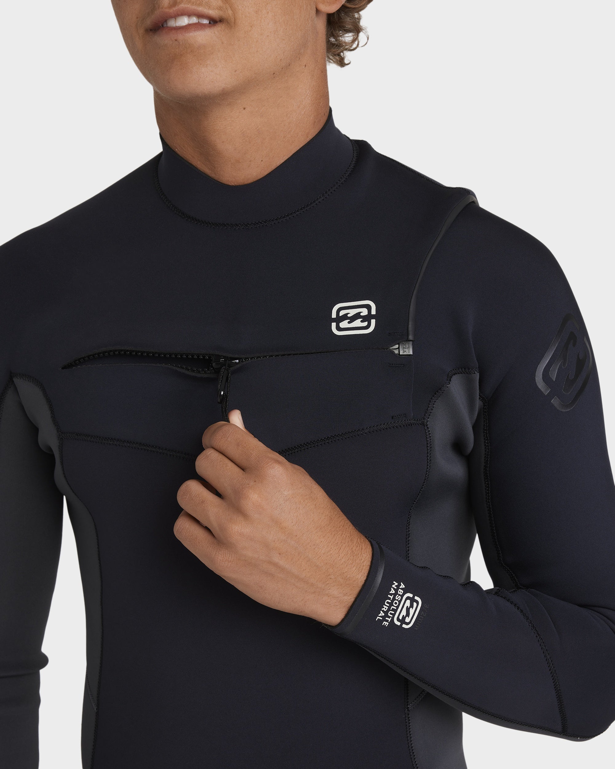 Mens 3/2mm Absolute Natural Chest Zip Wetsuit