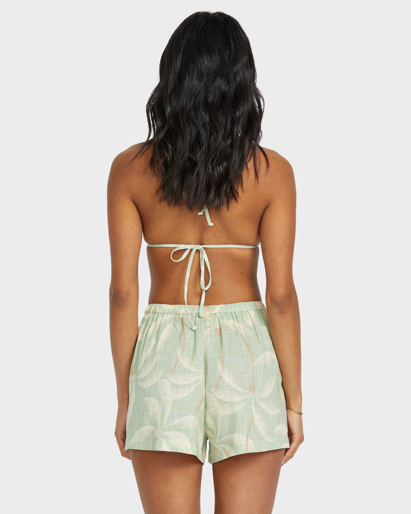 Womens Sun Fade Elastic Waist Shorts