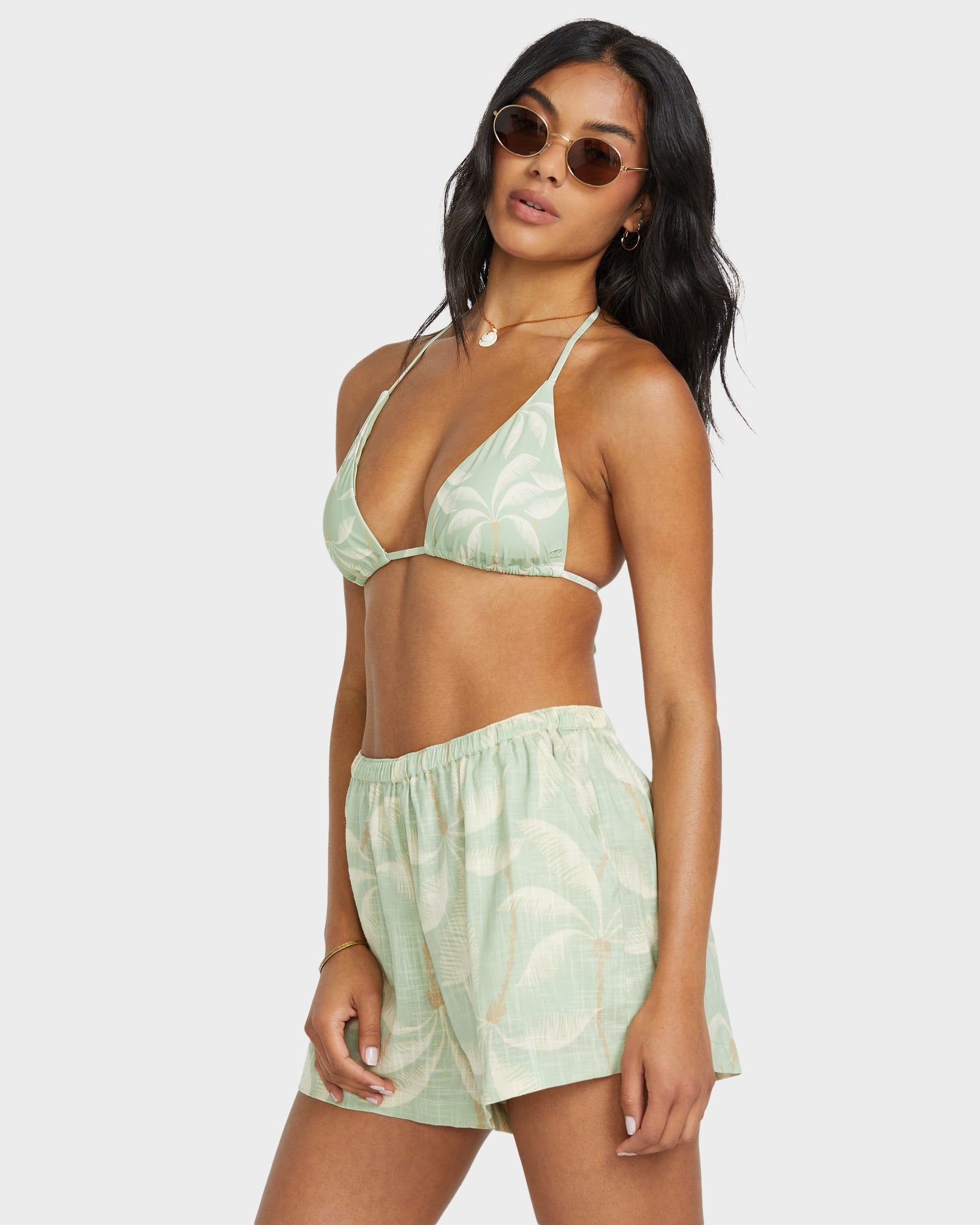 Womens Sun Fade Elastic Waist Shorts