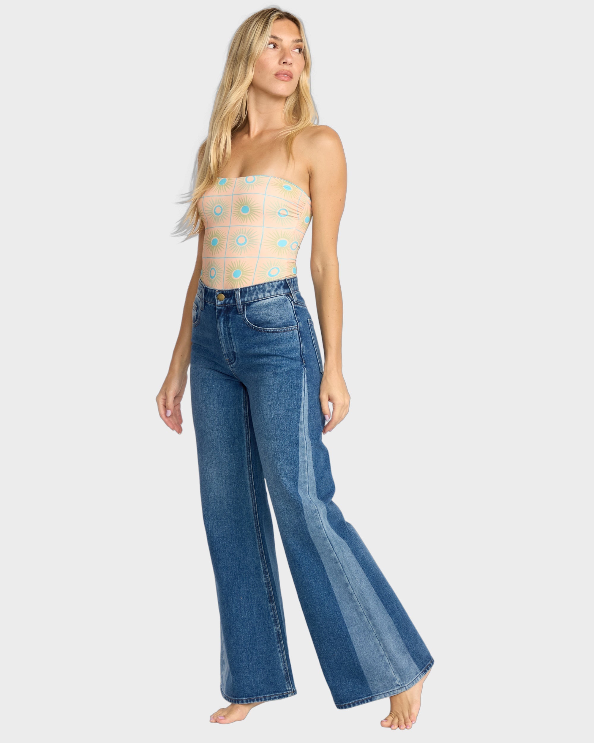 Womens Free Fall Flare Denim Jeans