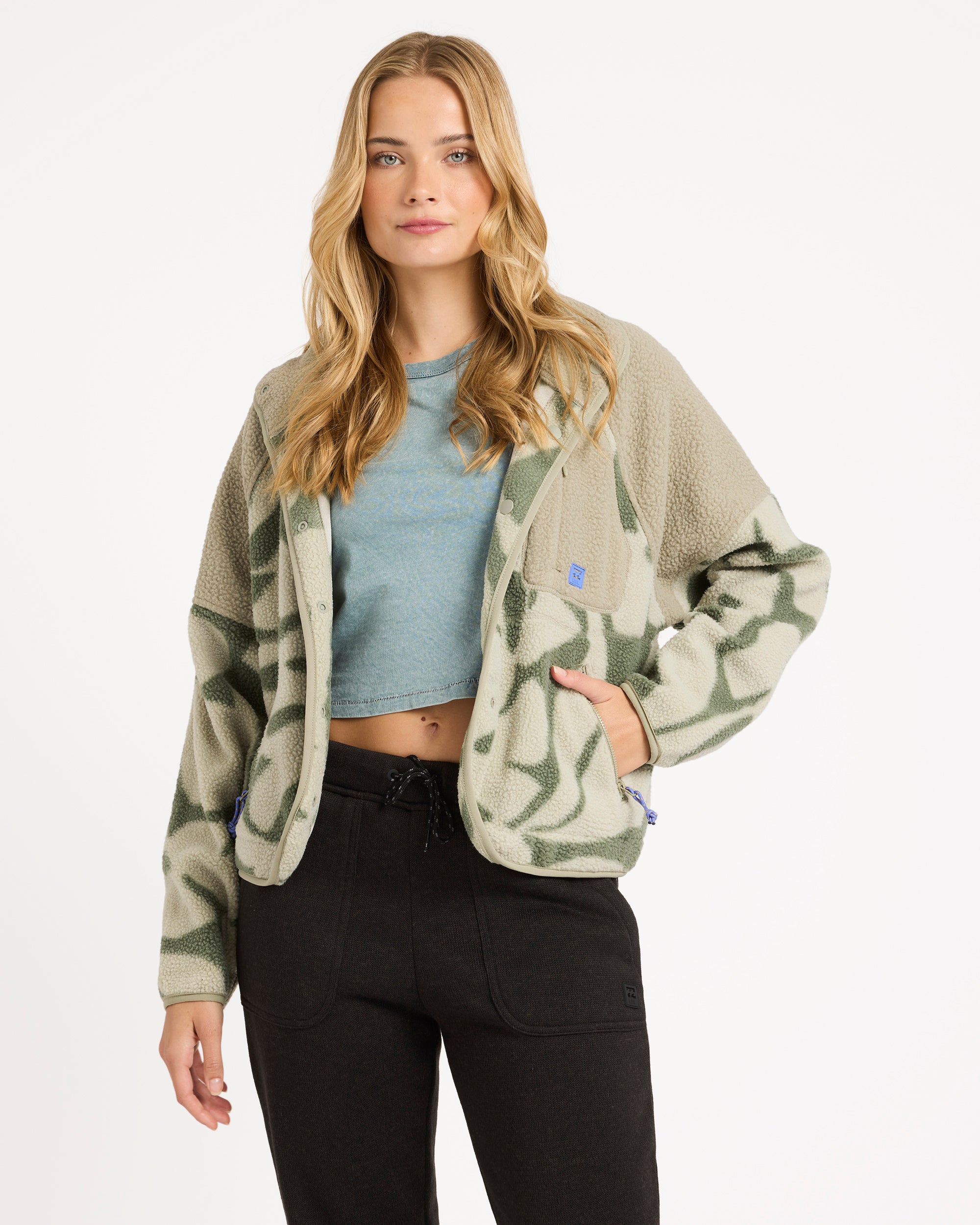 Womens Popoyo Snap Up Fleece Jacket