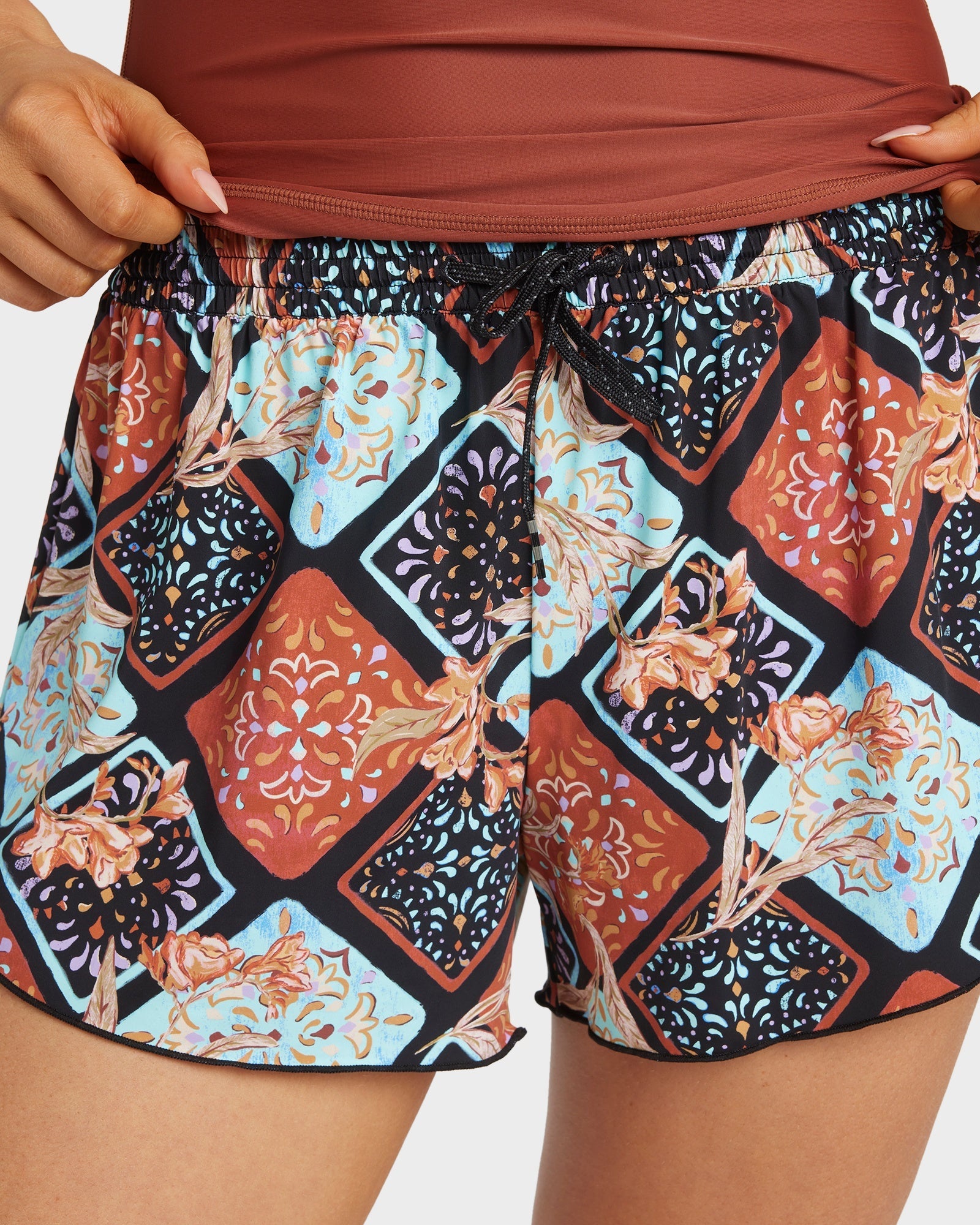 Womens Forever Folk Swim Volley Boardshorts