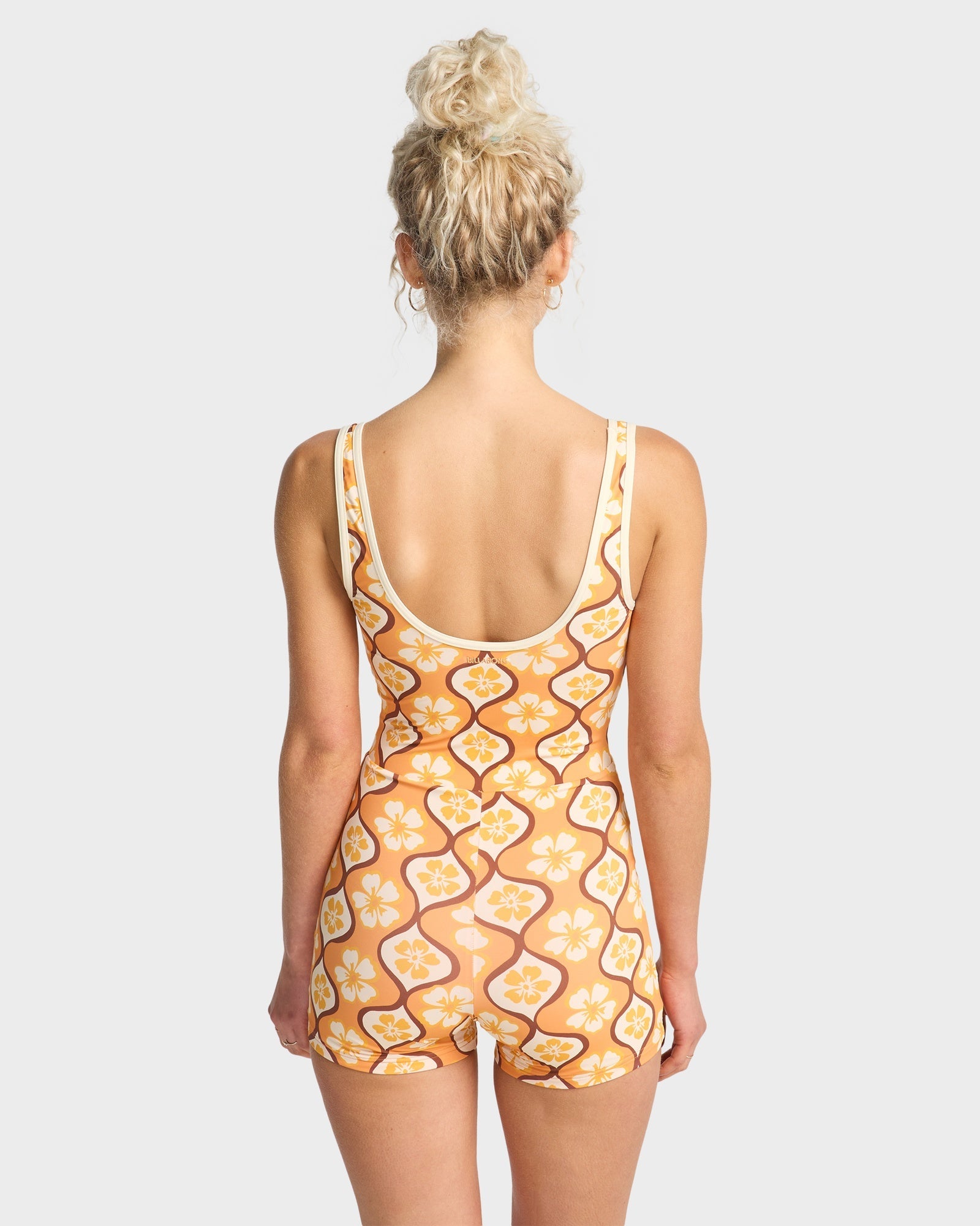 Womens Sol Groove Retro Surf Bodysuit One Piece Swimsuit