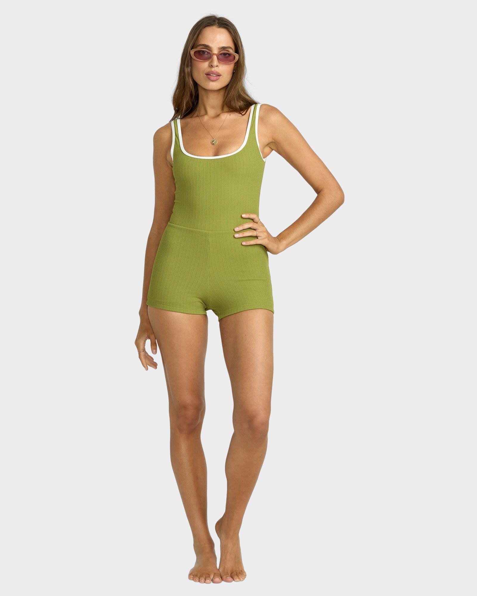 Womens Sunrays Retro Surf Bodysuit One Piece Swimsuit