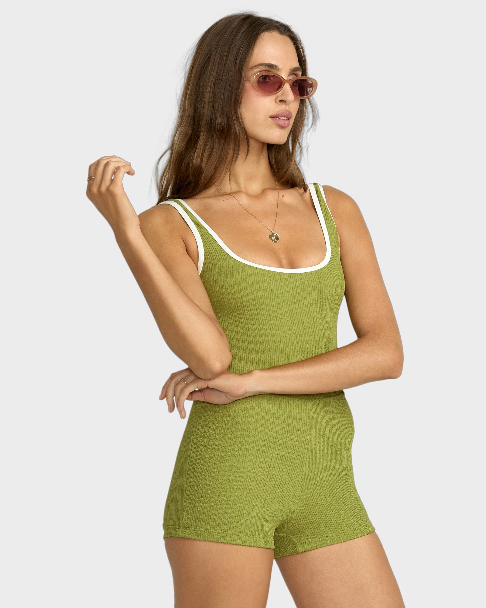 Womens Sunrays Retro Surf Bodysuit One Piece Swimsuit