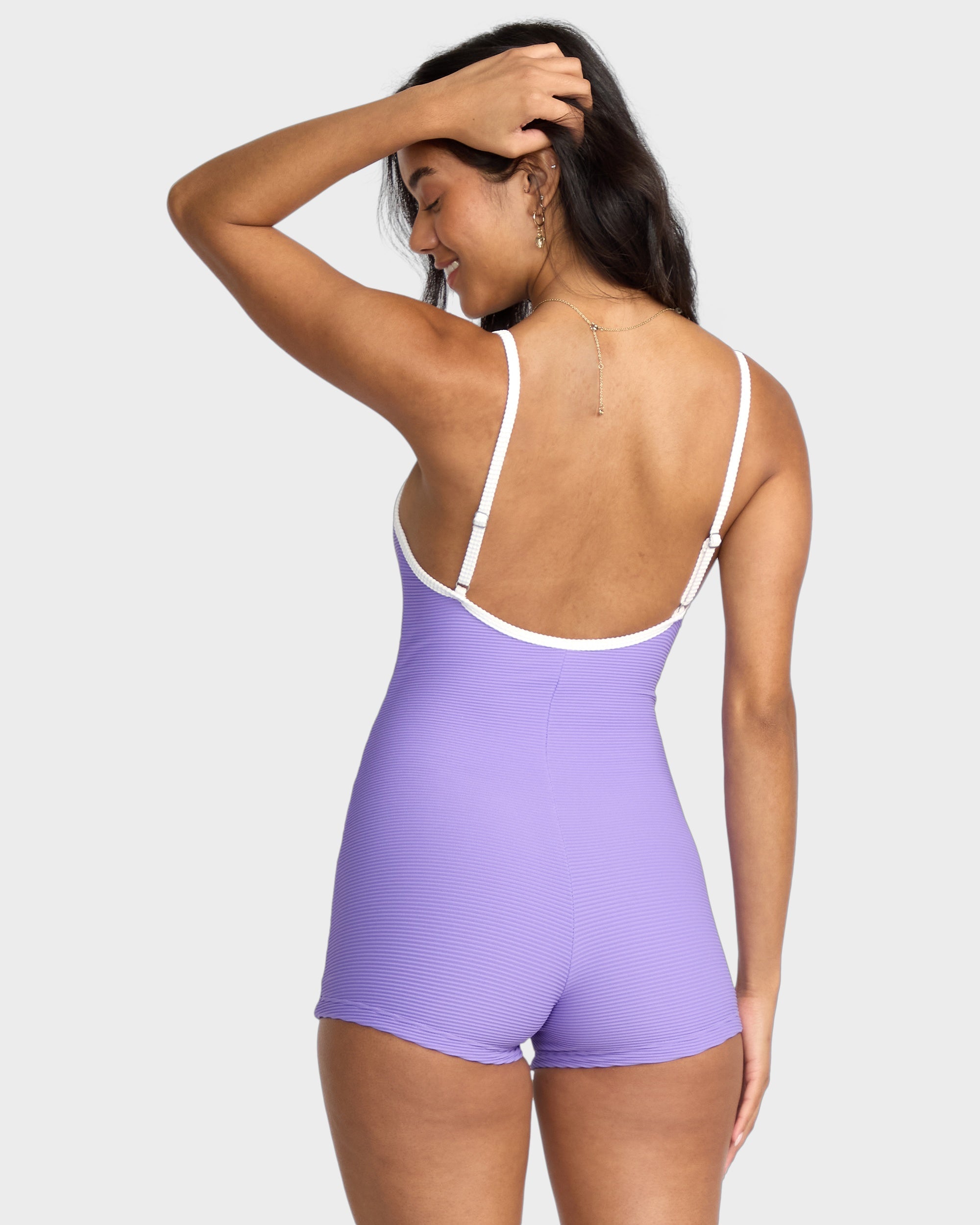 Womens Tanlines Retro Tank Surfsuit One Piece Swimsuit
