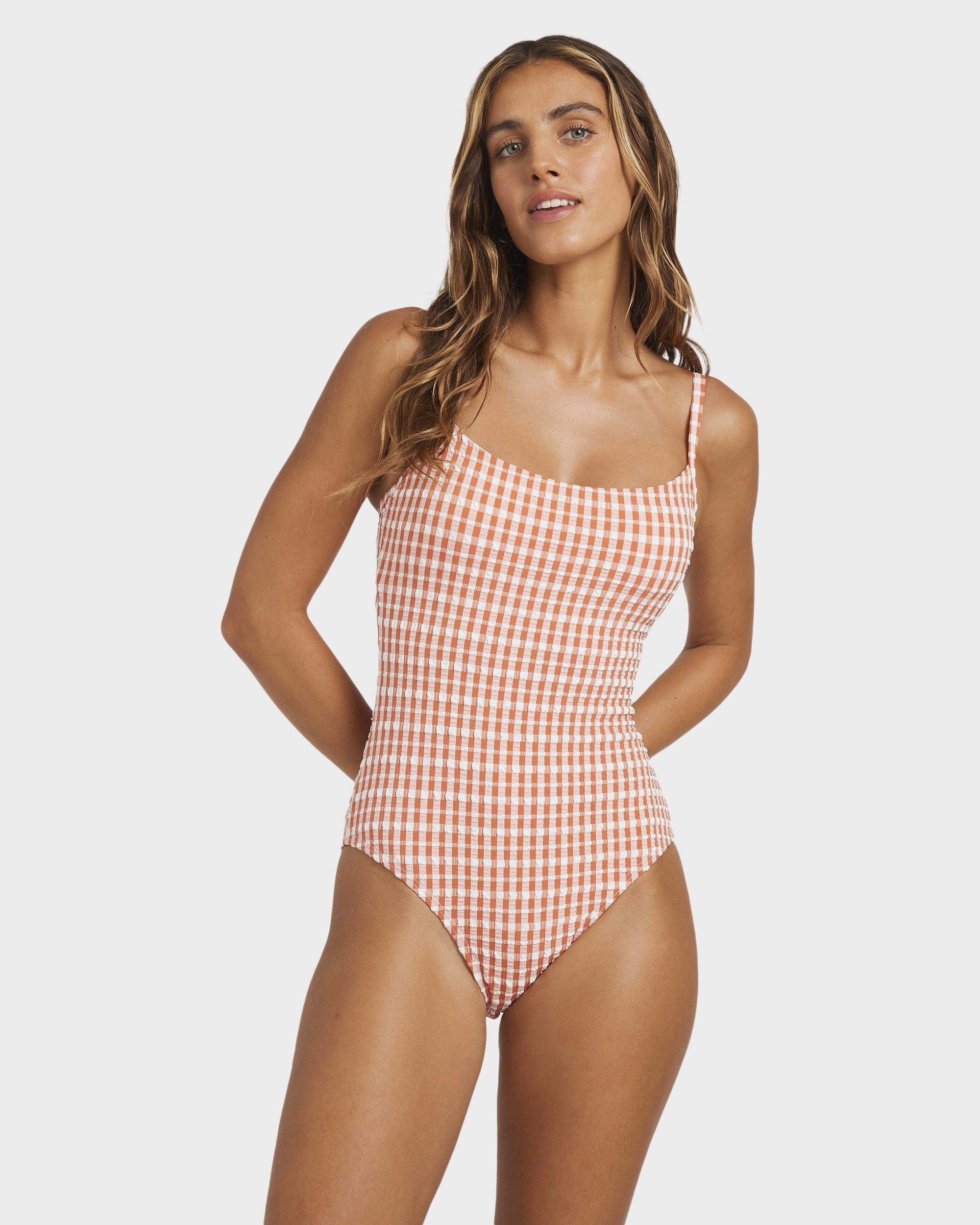 Womens Wave Check Mia One Piece Swimsuit
