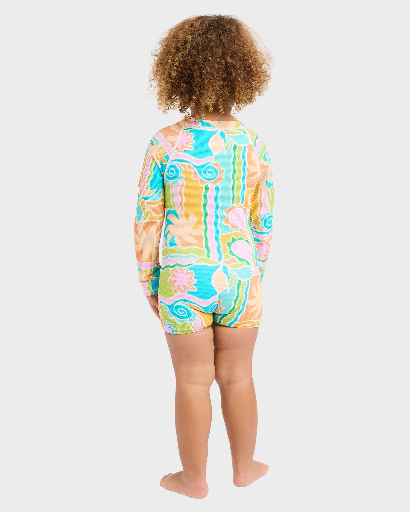 Girls 0-5 Sol Playa One Piece Shortie Long Sleeve Rash Vest
