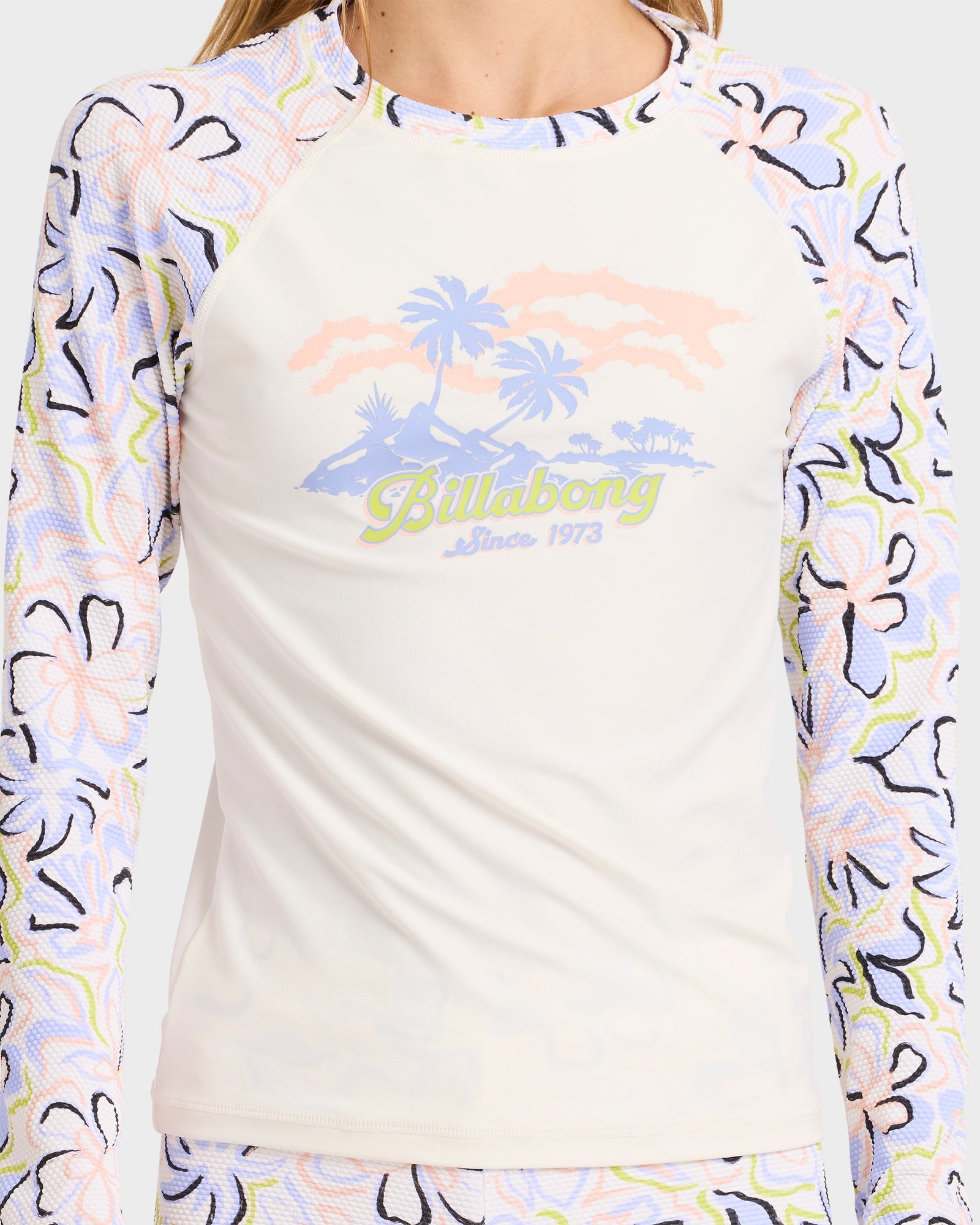 Girls 6-16 Sea Of Love Long Sleeve Rash Vest Set