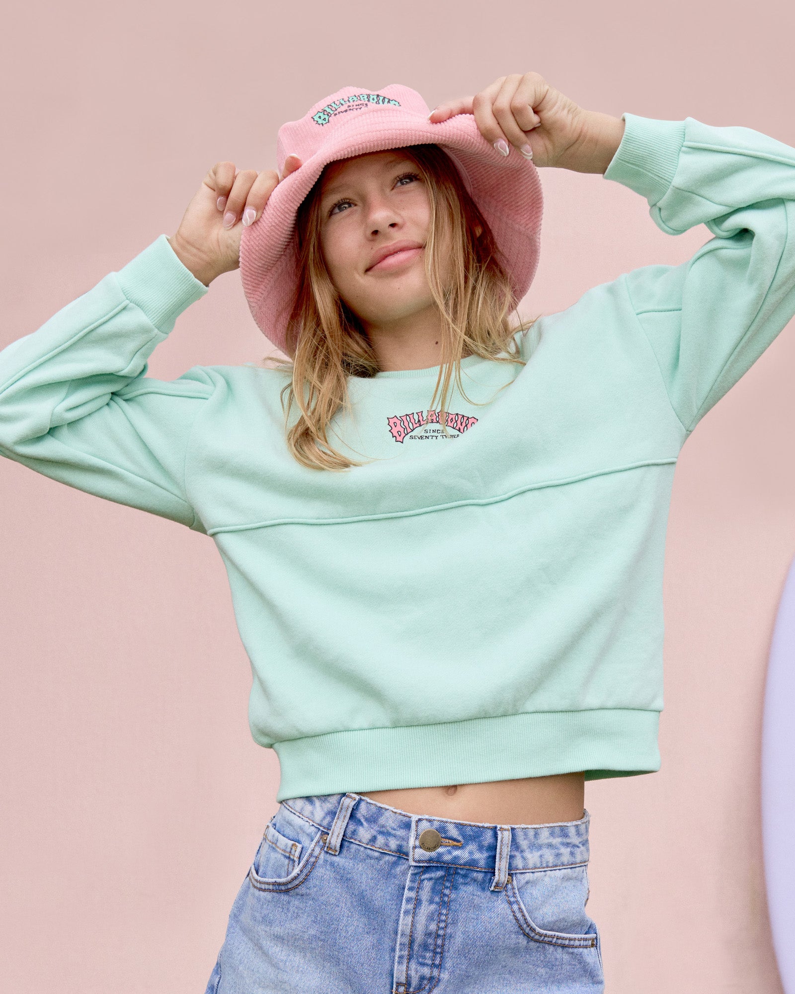 Girls 6-14 Wave Of The Day Crew Neck