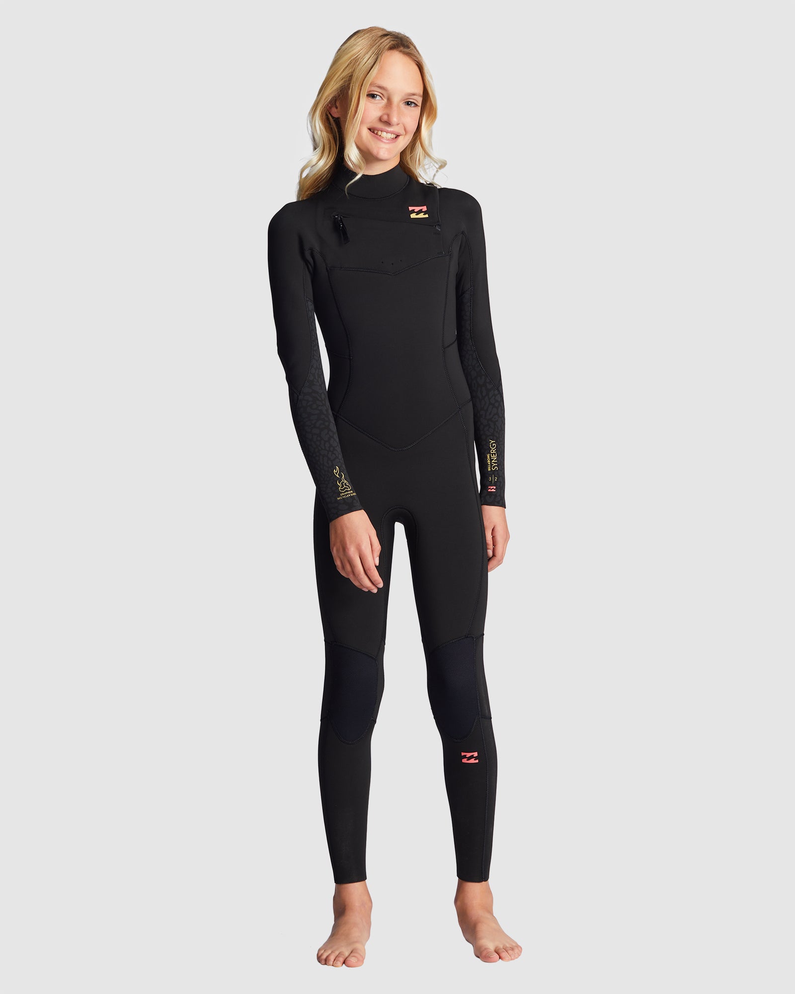 Girls 6-14 3/2mm Synergy Chest Zip GBS Steamer Wetsuit