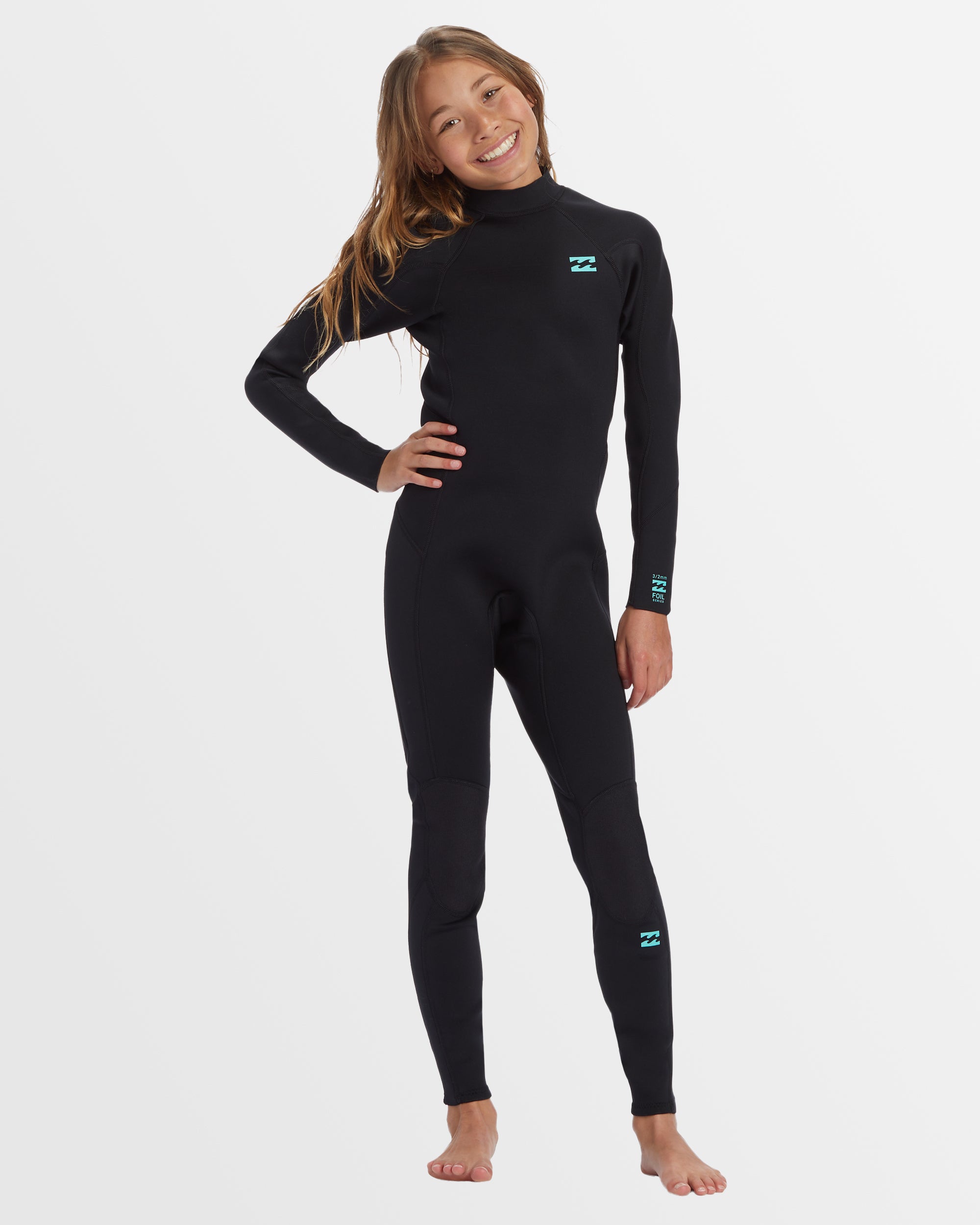 Girls 6-16 3/2mm Foil Back Zip Steamer Wetsuit