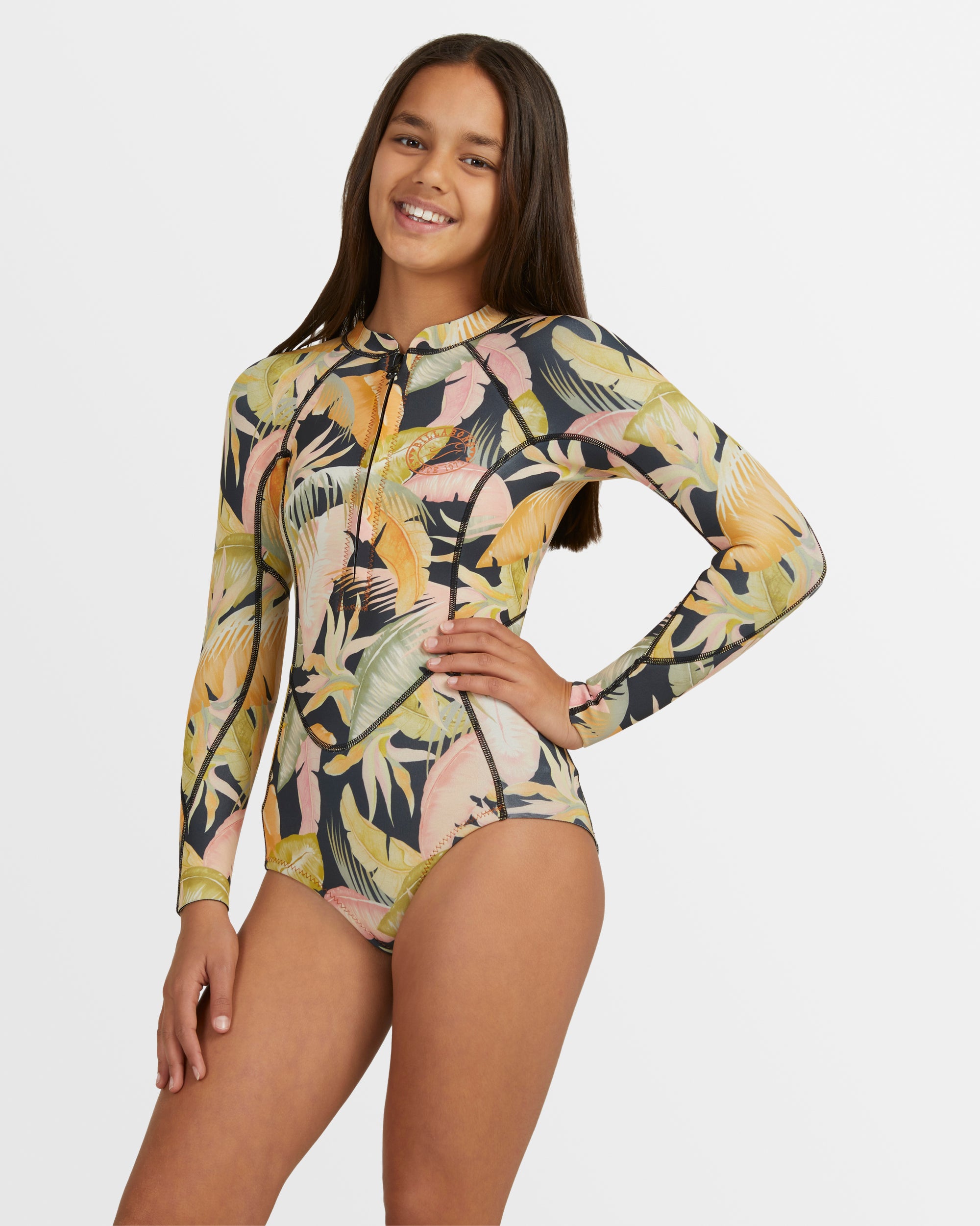 Girls 2-14 Salty Dayz Long Sleeve Springsuit