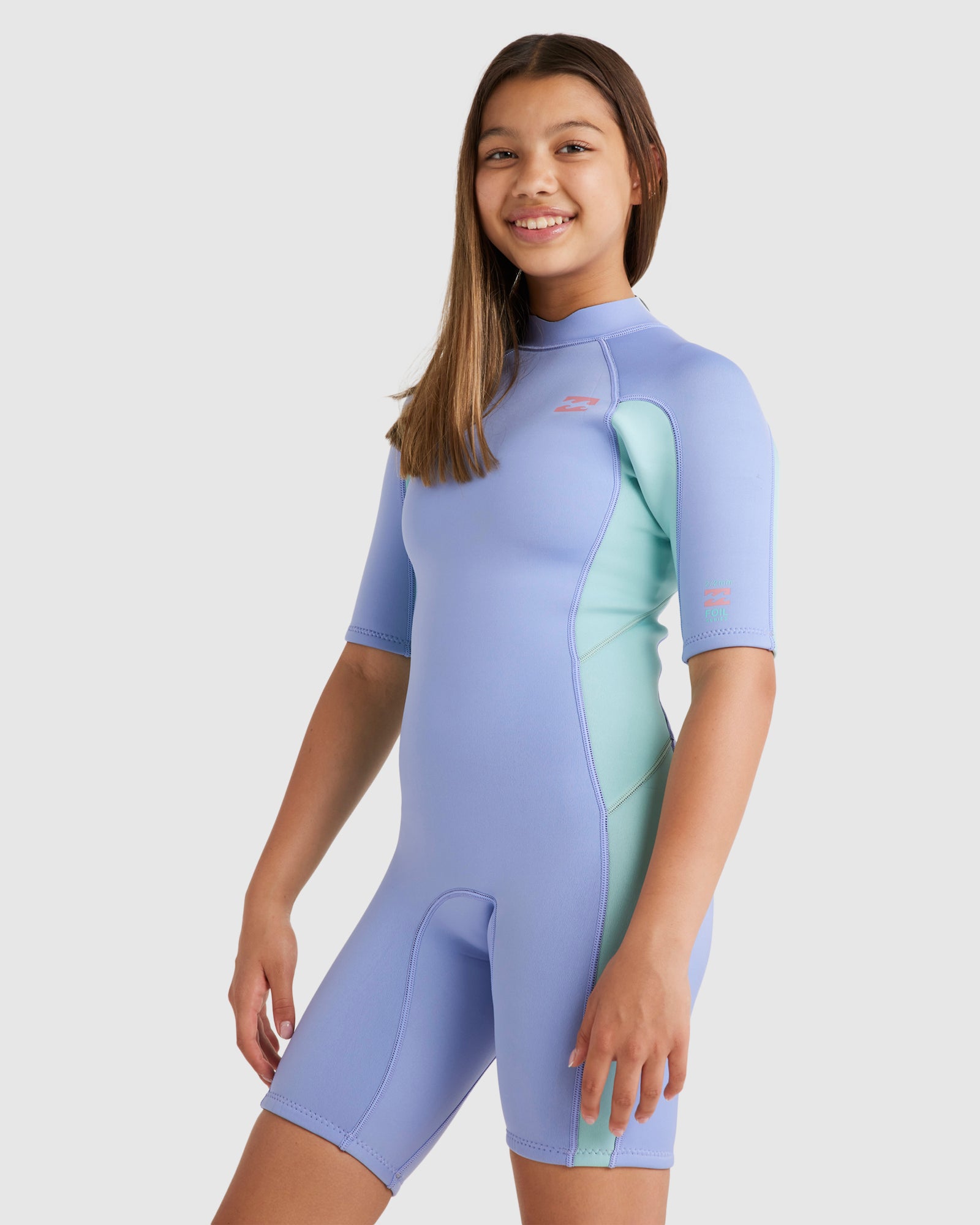 Girls 6-16 2/2 Foil Back Zip Springsuit