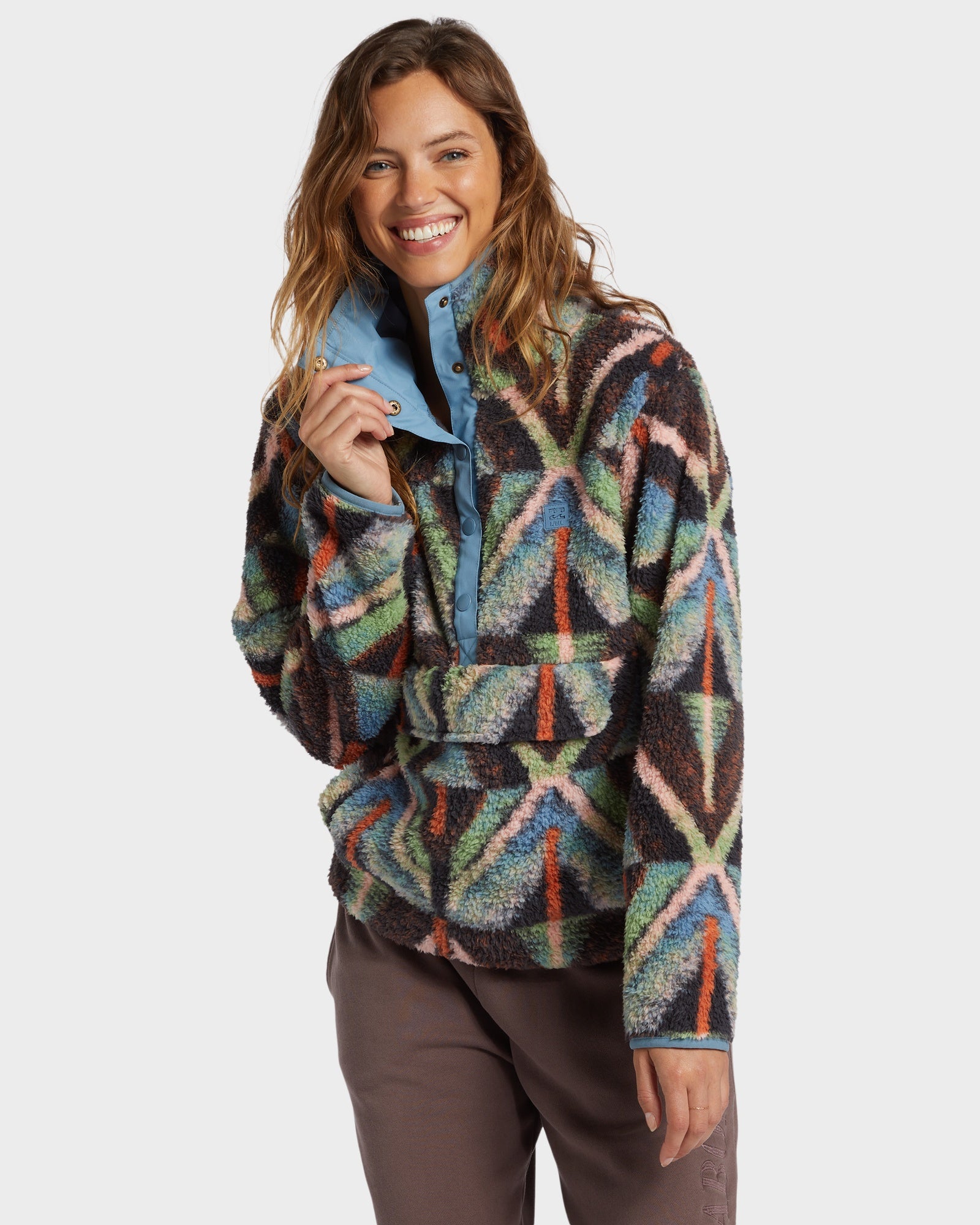 Womens Switchback Snap Up Fleece Pullover
