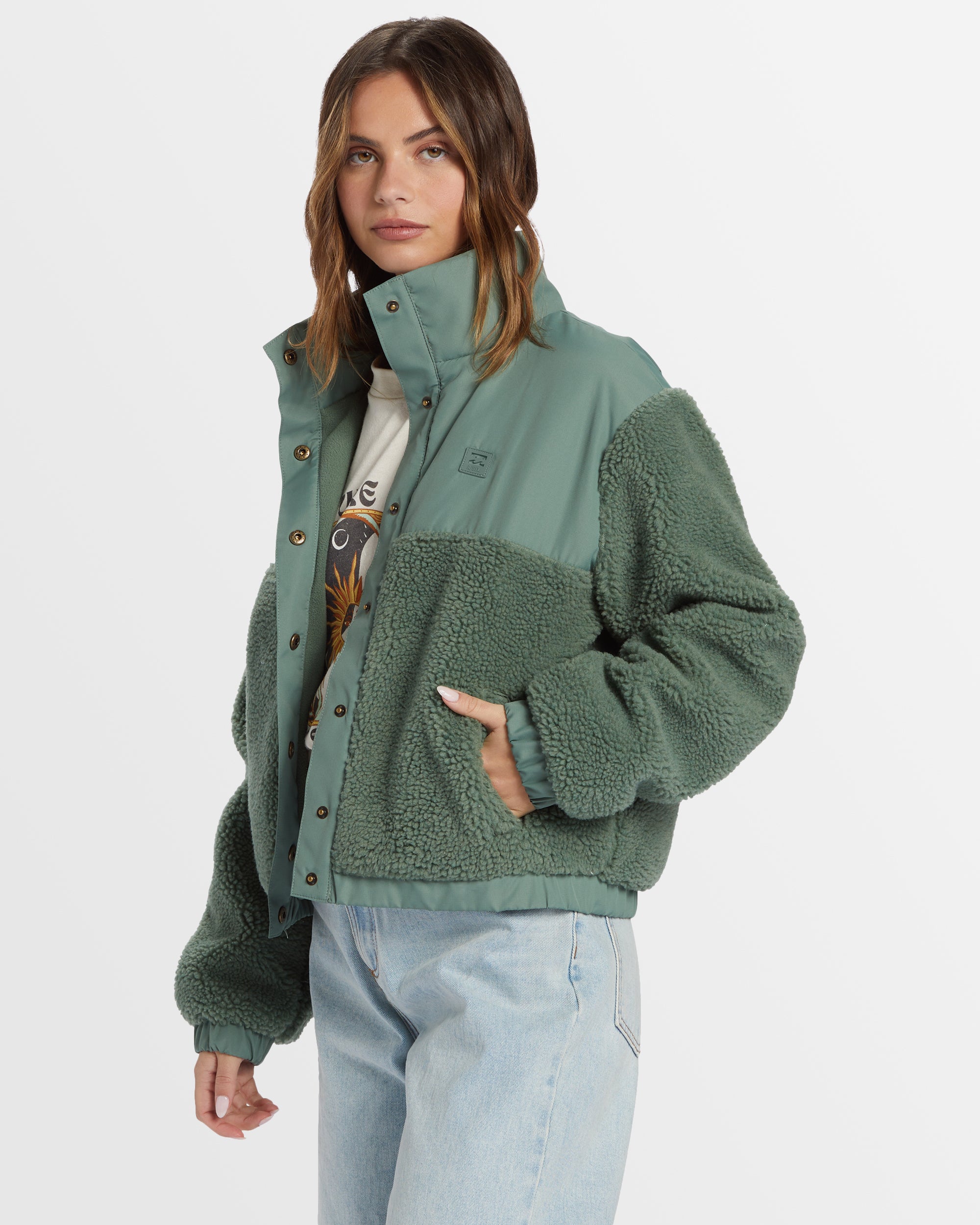Womens Lost Trails Button Up Fleece Jacket