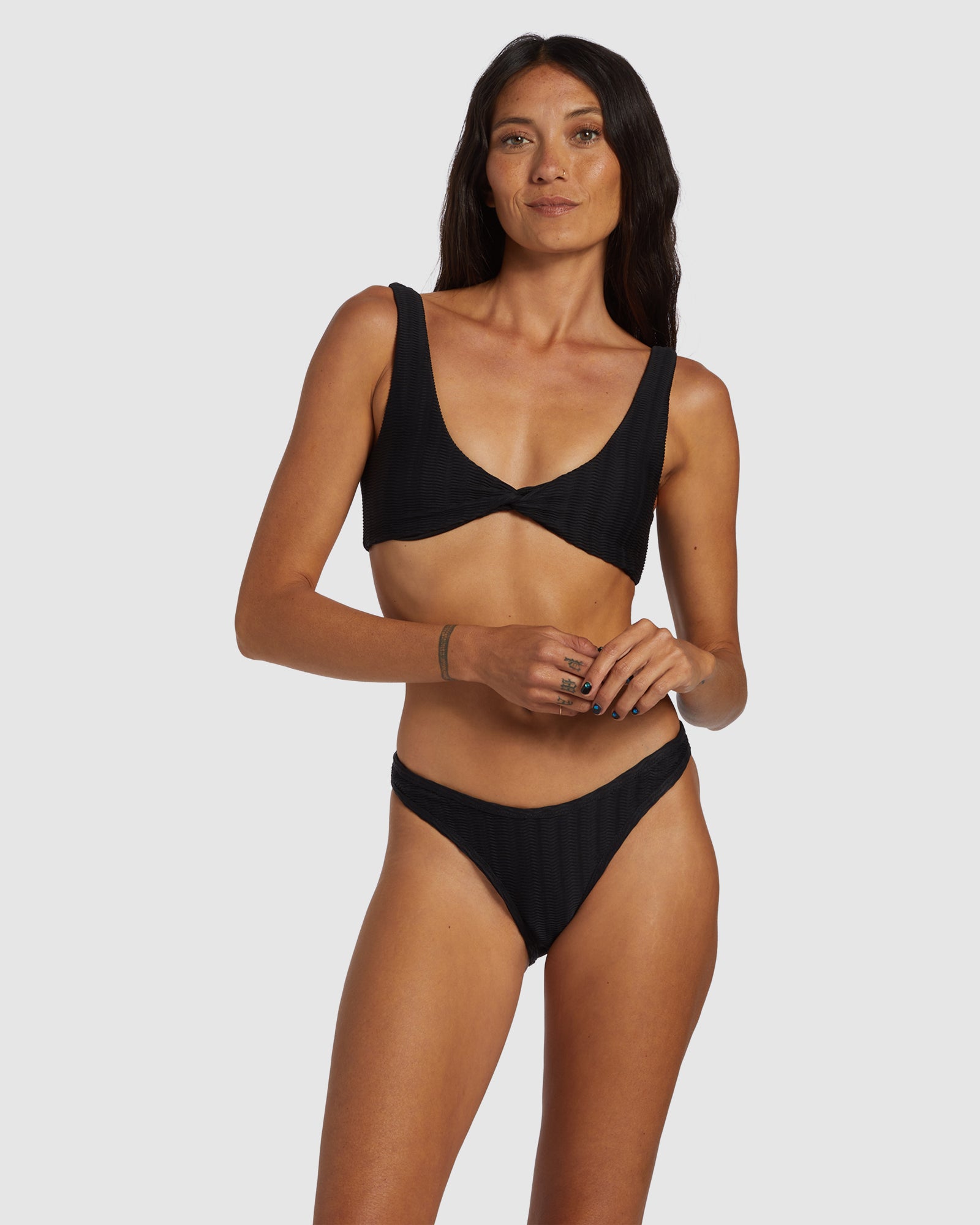 Womens Coral Gardeners Wave Trip Twisted Tank Bikini Top