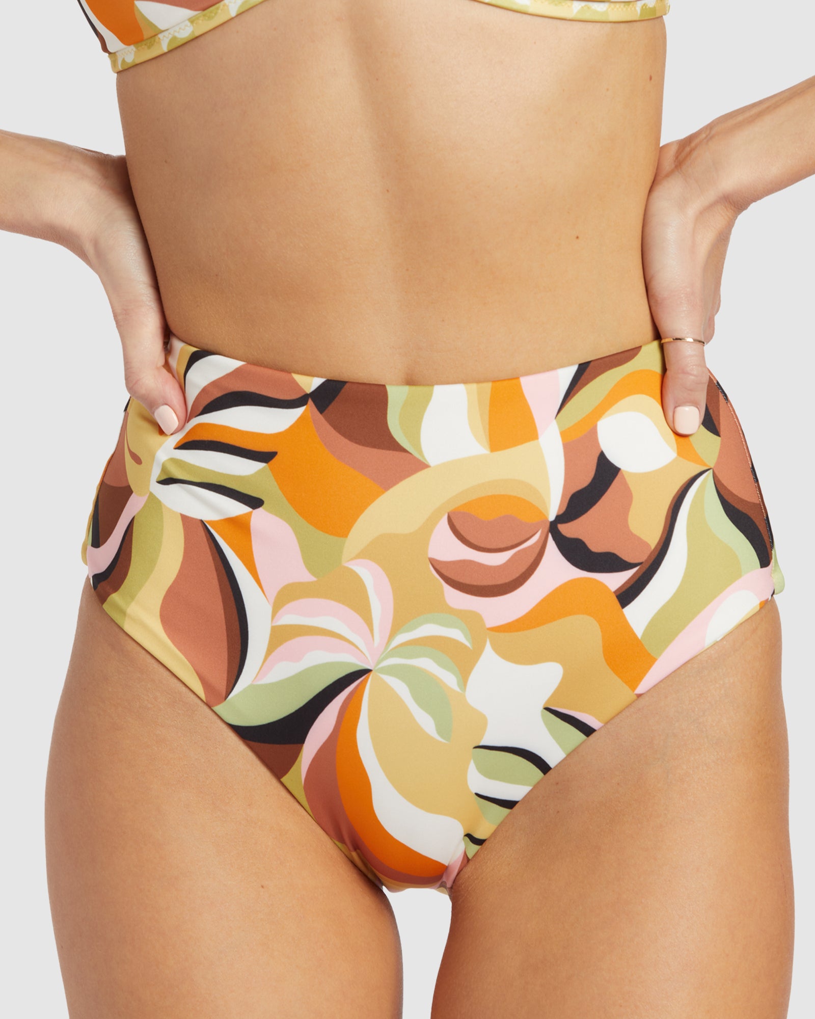 Womens Return To Paradise Reversible High Retro Bikini Bottom