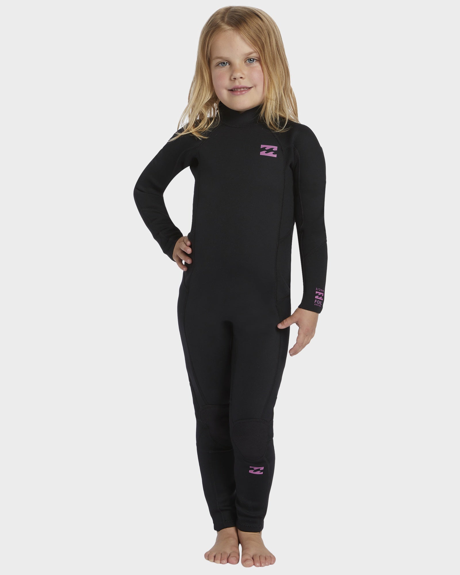 Girls 2-6 3/2mm Foil Back Zip GBS Steamer Wetsuit