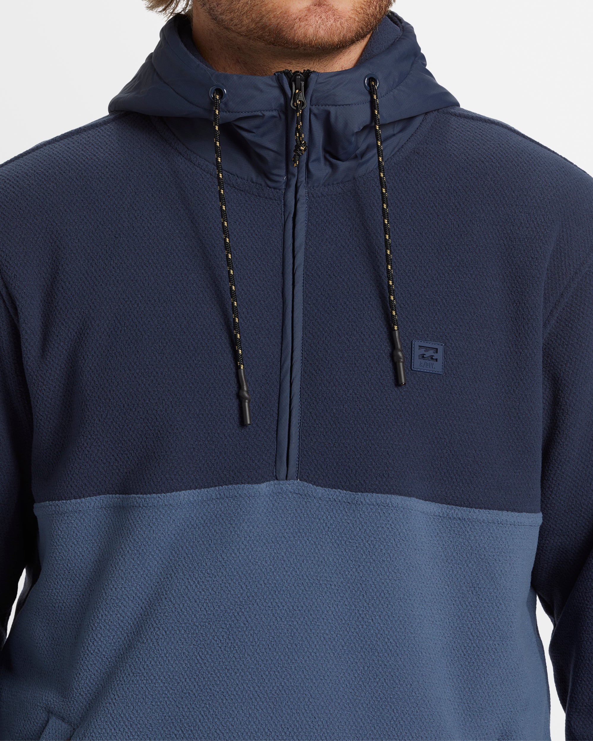Mens A/Div Boundary Hooded Half Zip Fleece Pullover