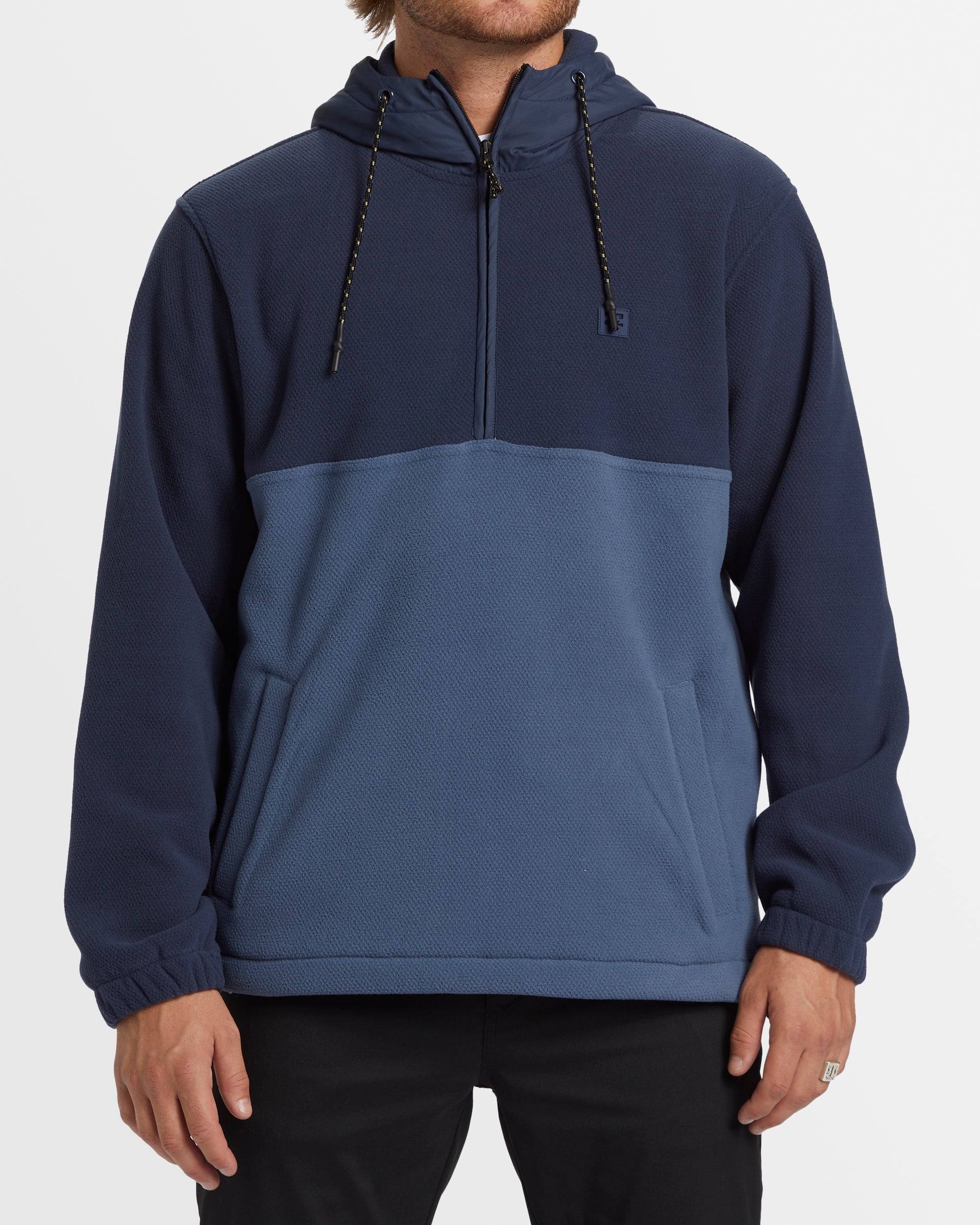 Mens A/Div Boundary Hooded Half Zip Fleece Pullover