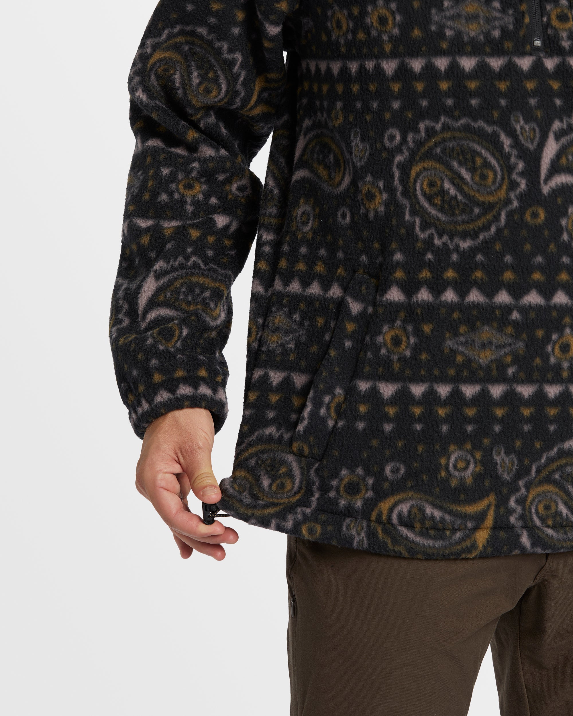 Mens Boundary Mock Neck Fleece Pullover