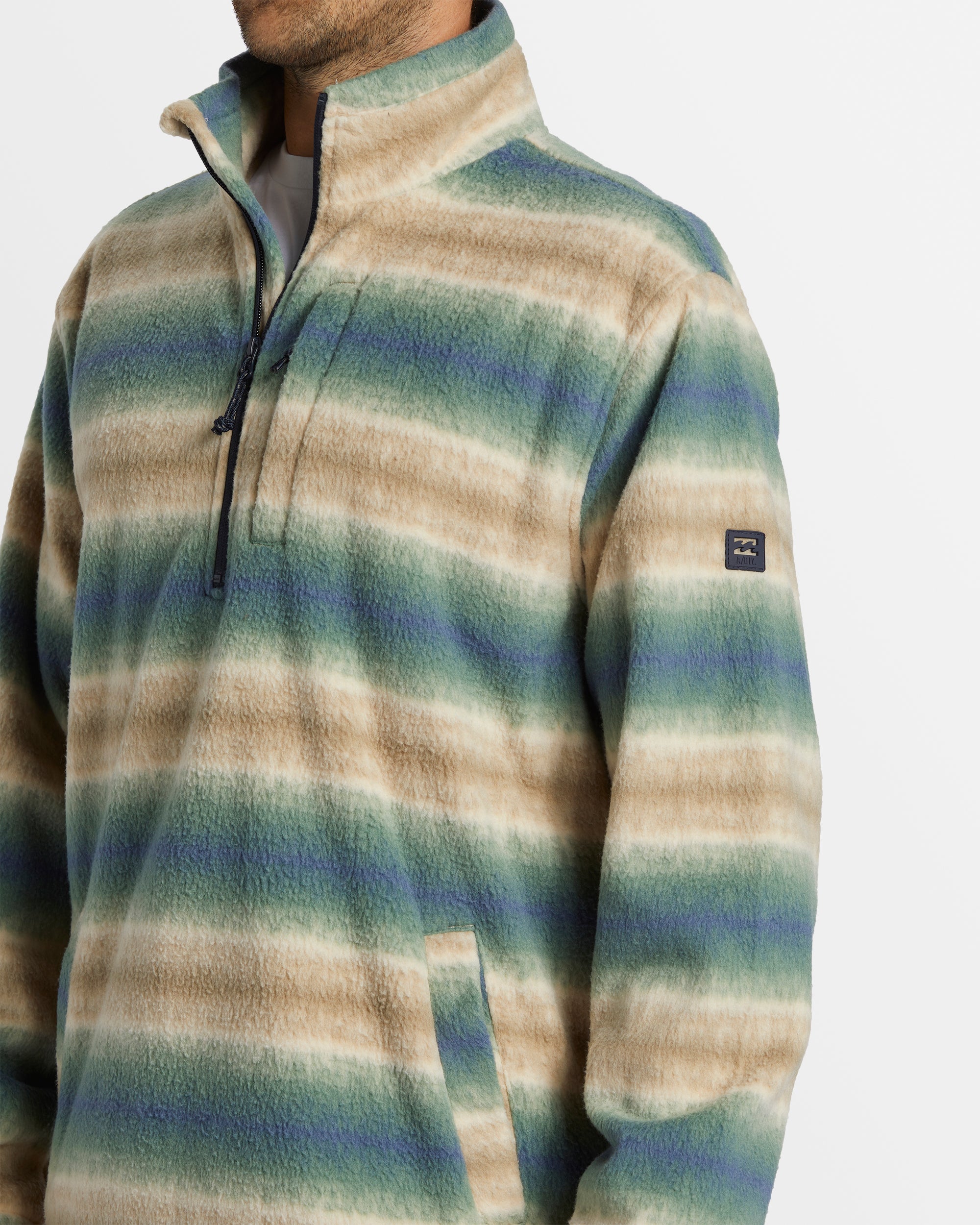 Mens Boundary Mock Neck Fleece Pullover