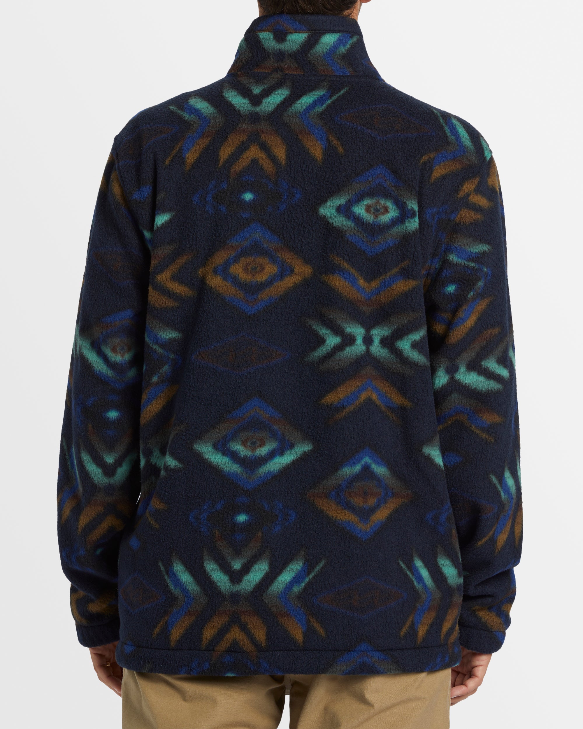 Mens Boundary Mock Neck Fleece Pullover