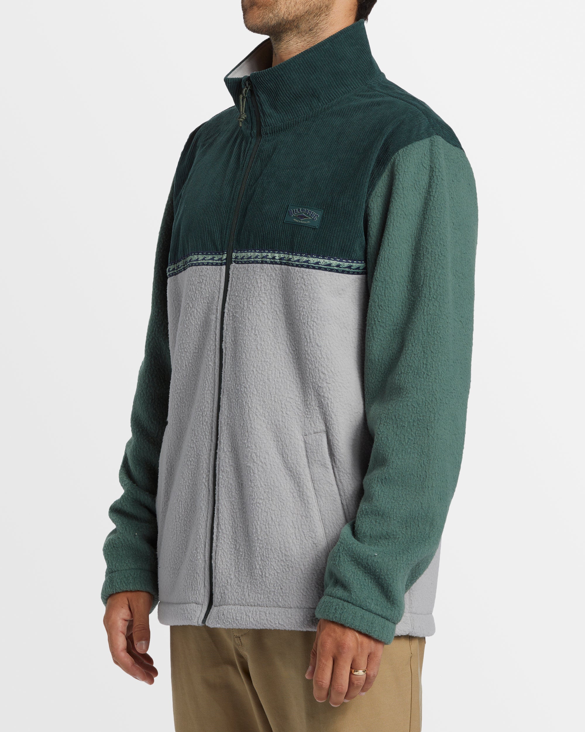 Mens Boundary Tombstone Mock Neck Fleece Pullover