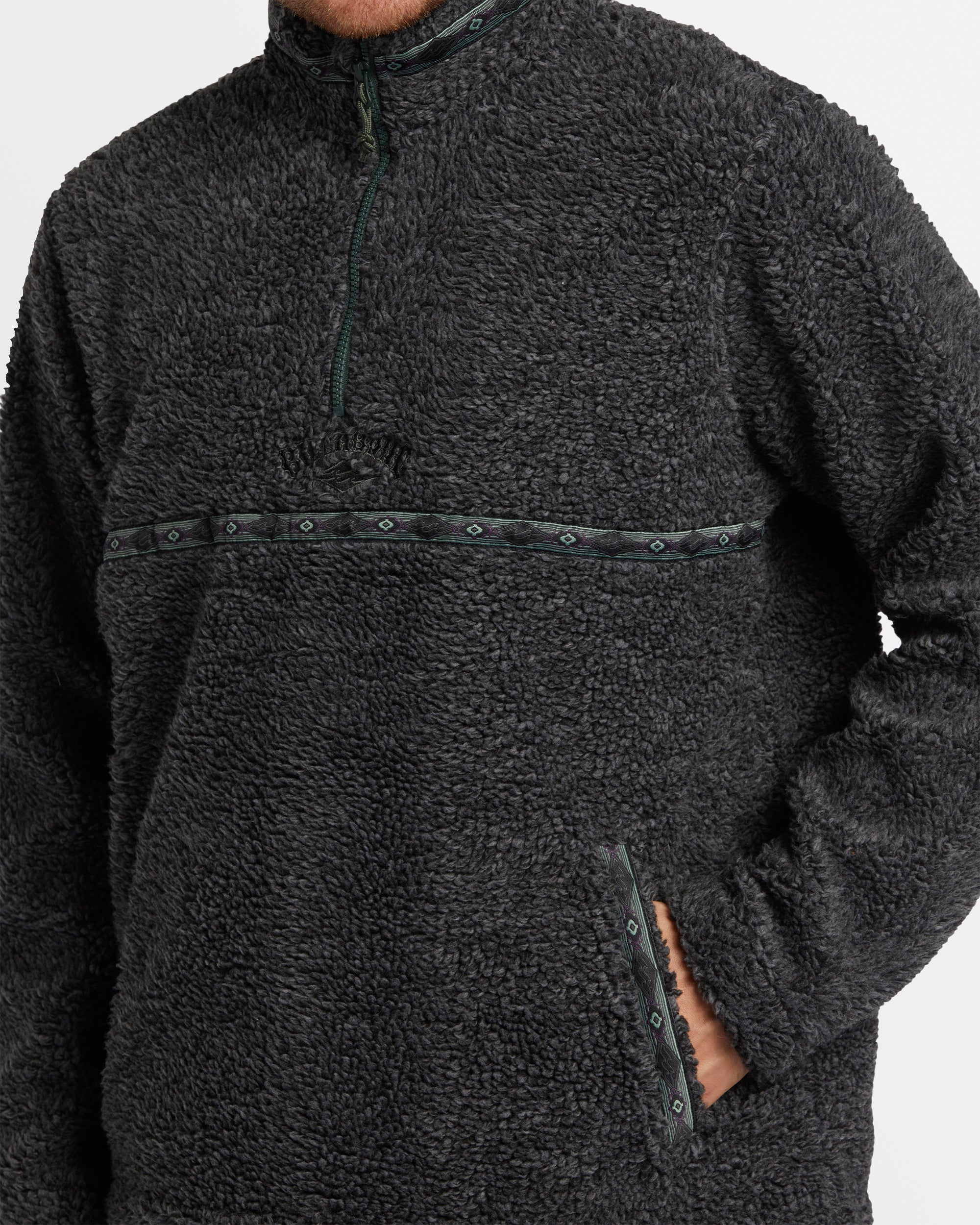 Mens Boundary Tombstone Mock Neck Fleece Pullover