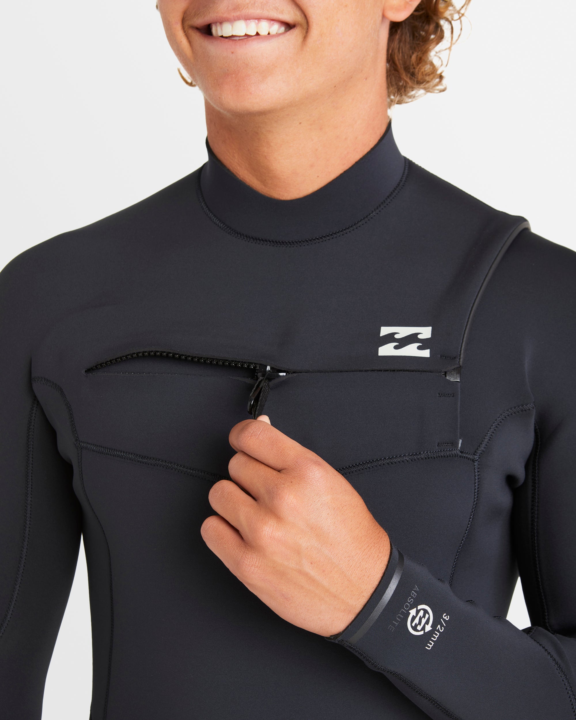 Mens 3/2mm Absolute Natural Chest Zip Wetsuit