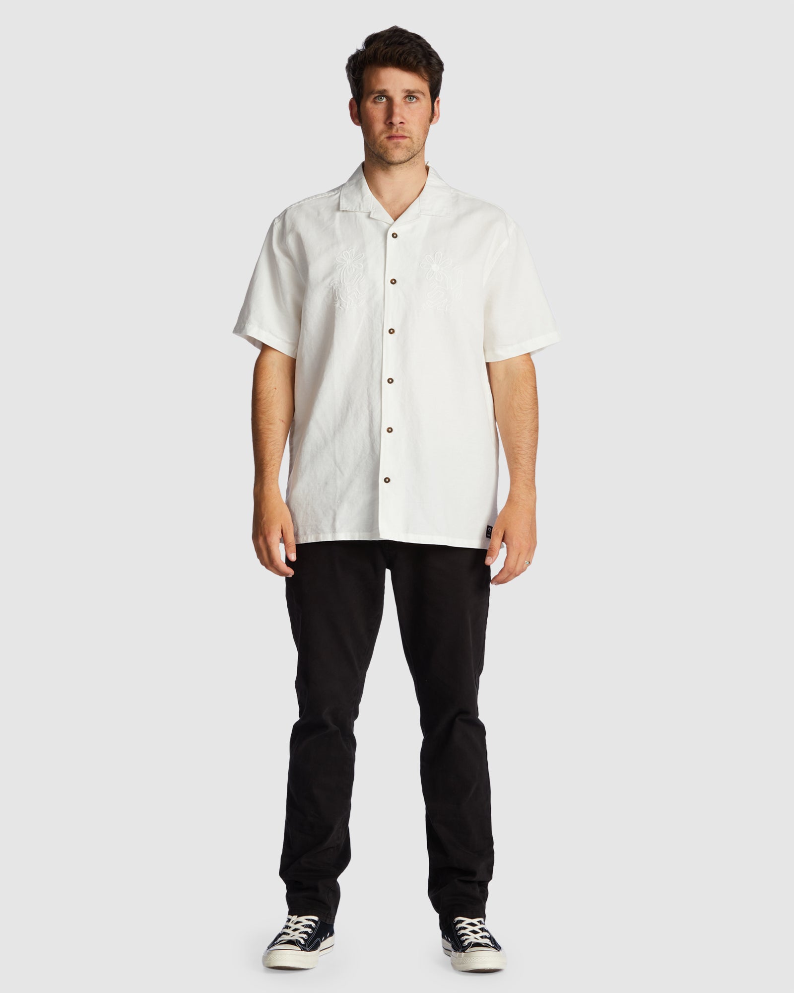 Mens Keith Haring Flower Dance Hemp Shirt