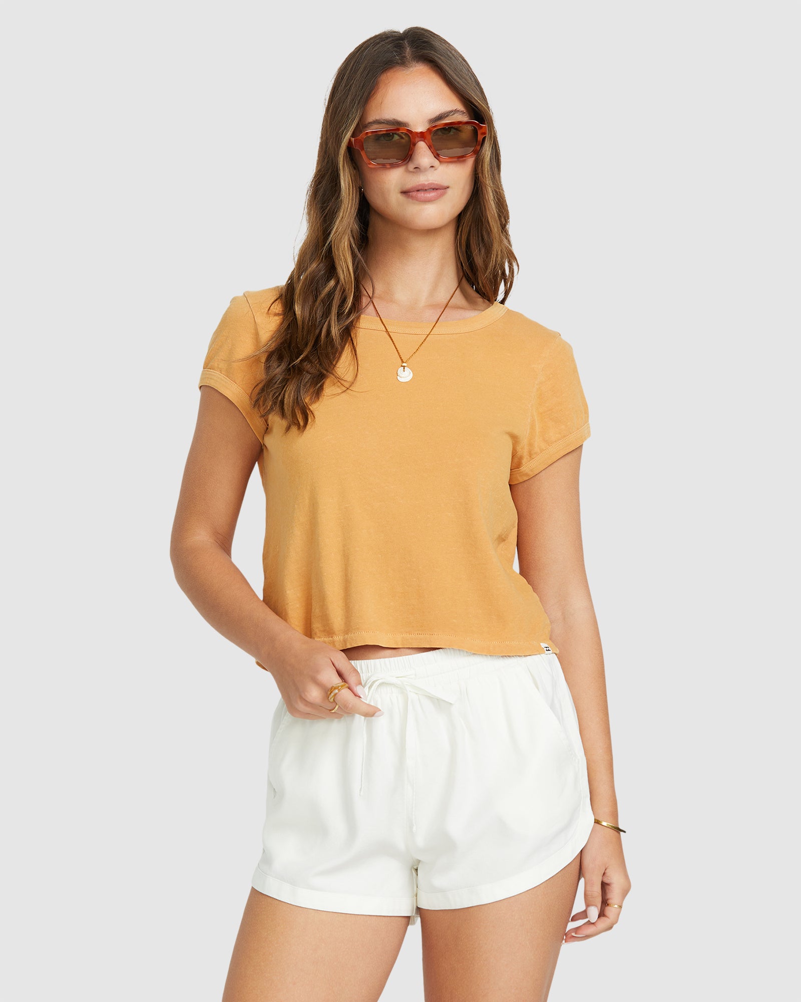 Womens Road Trippin Elastic Waist Shorts