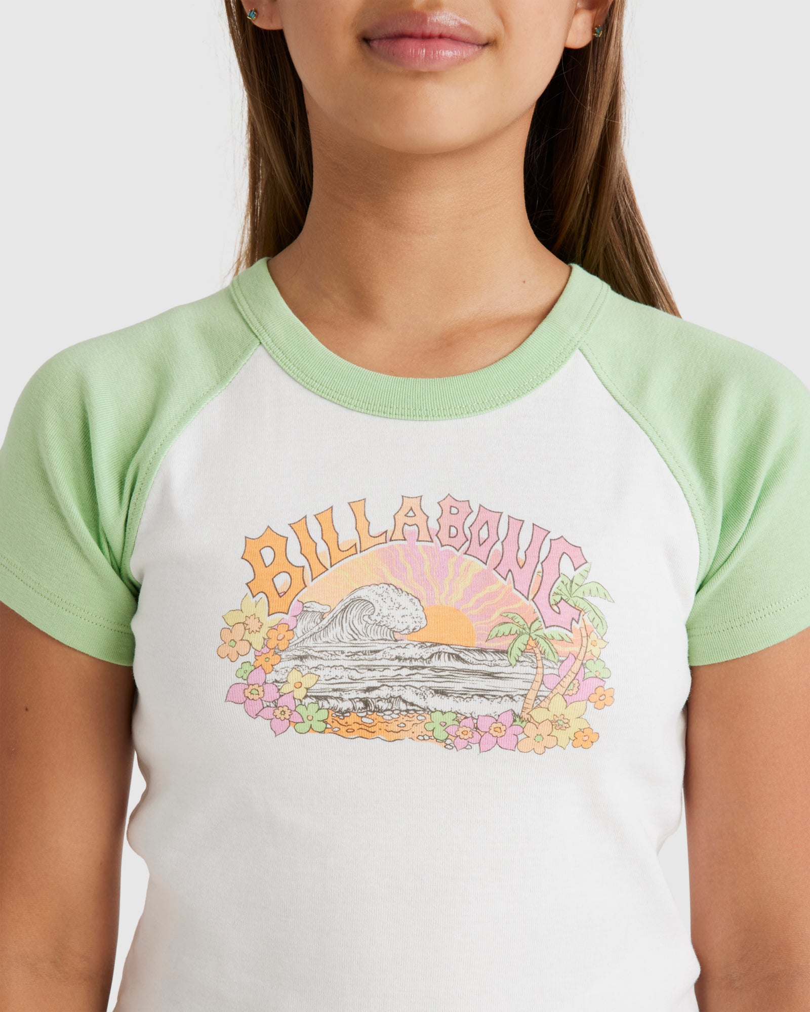 Girls 6-14 Tropical Views Raglan T-Shirt