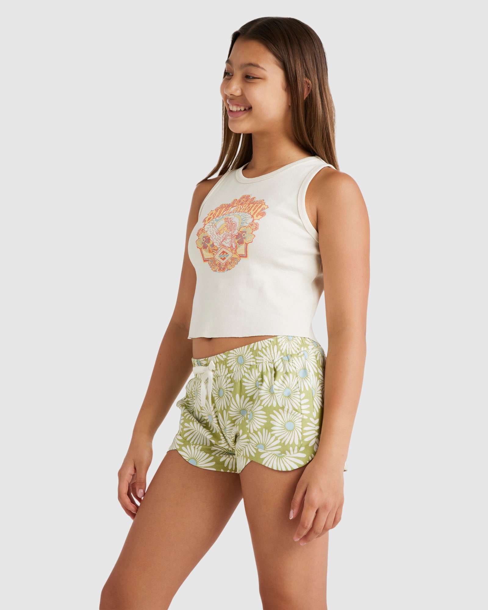 Girls 6-14 Mad For You Elastic Waist Shorts