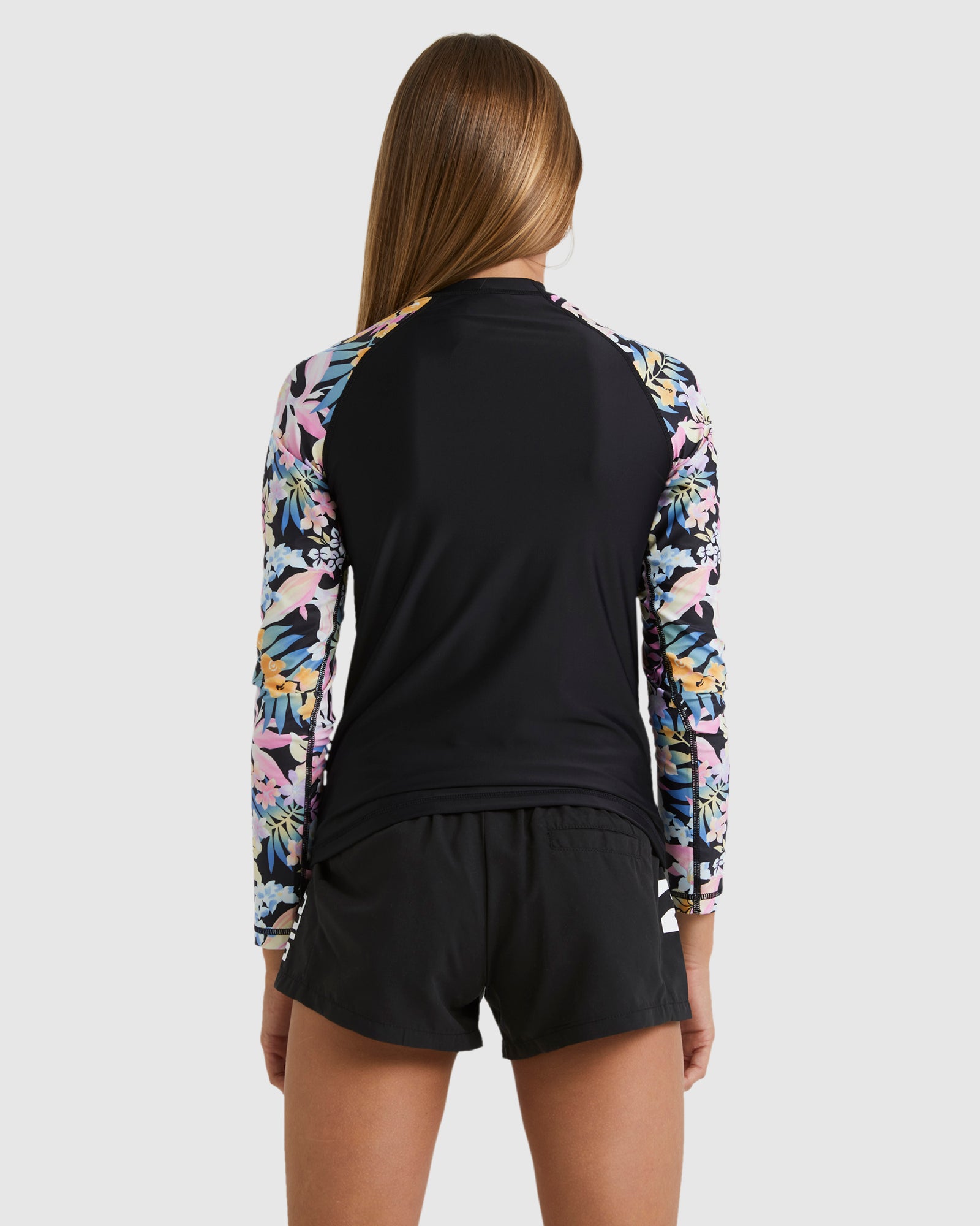 Girls 6-16 Peaceful Palms Long Sleeve Rash Vest