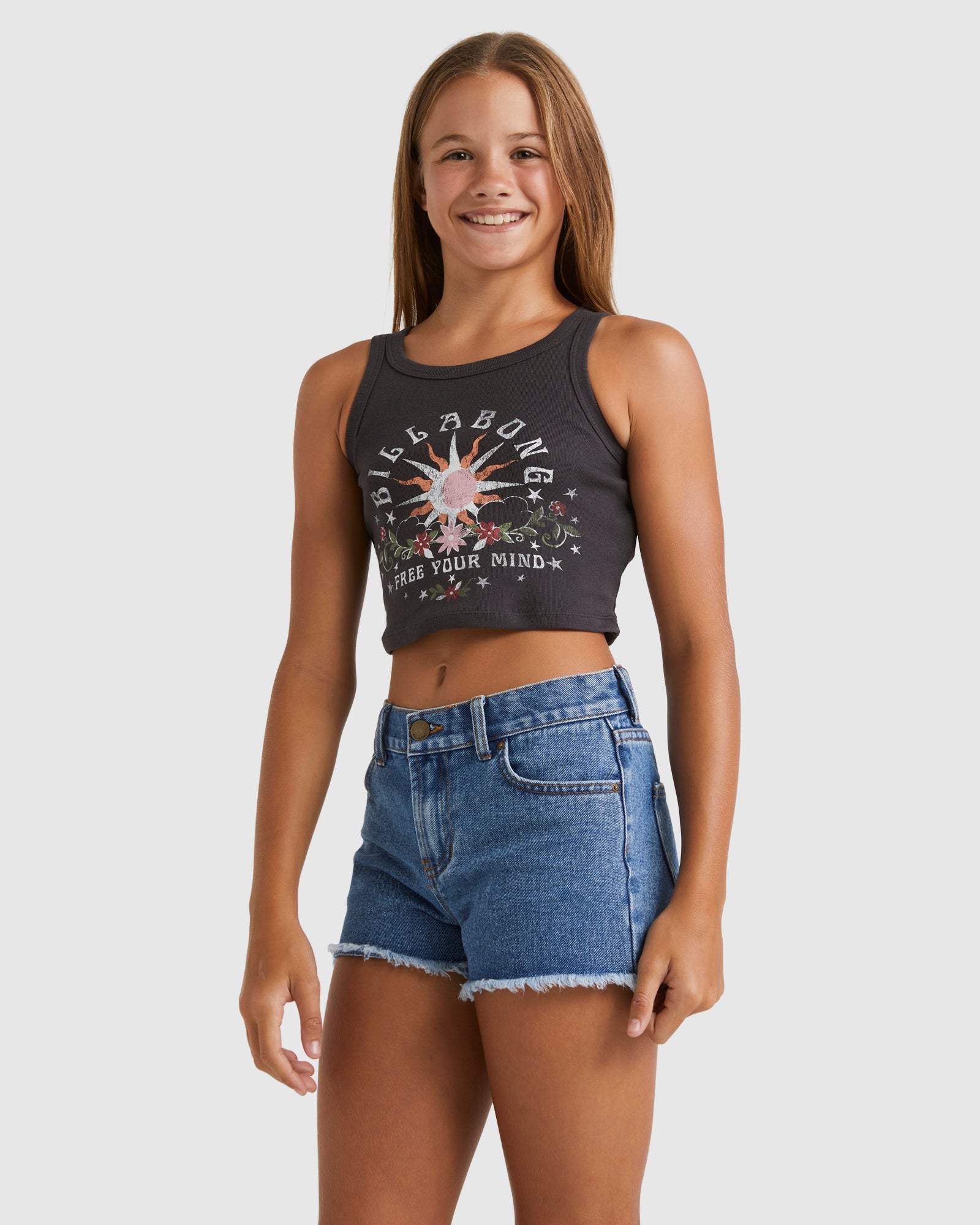 Girls 6-12 Free The Mind Crop Tank Top