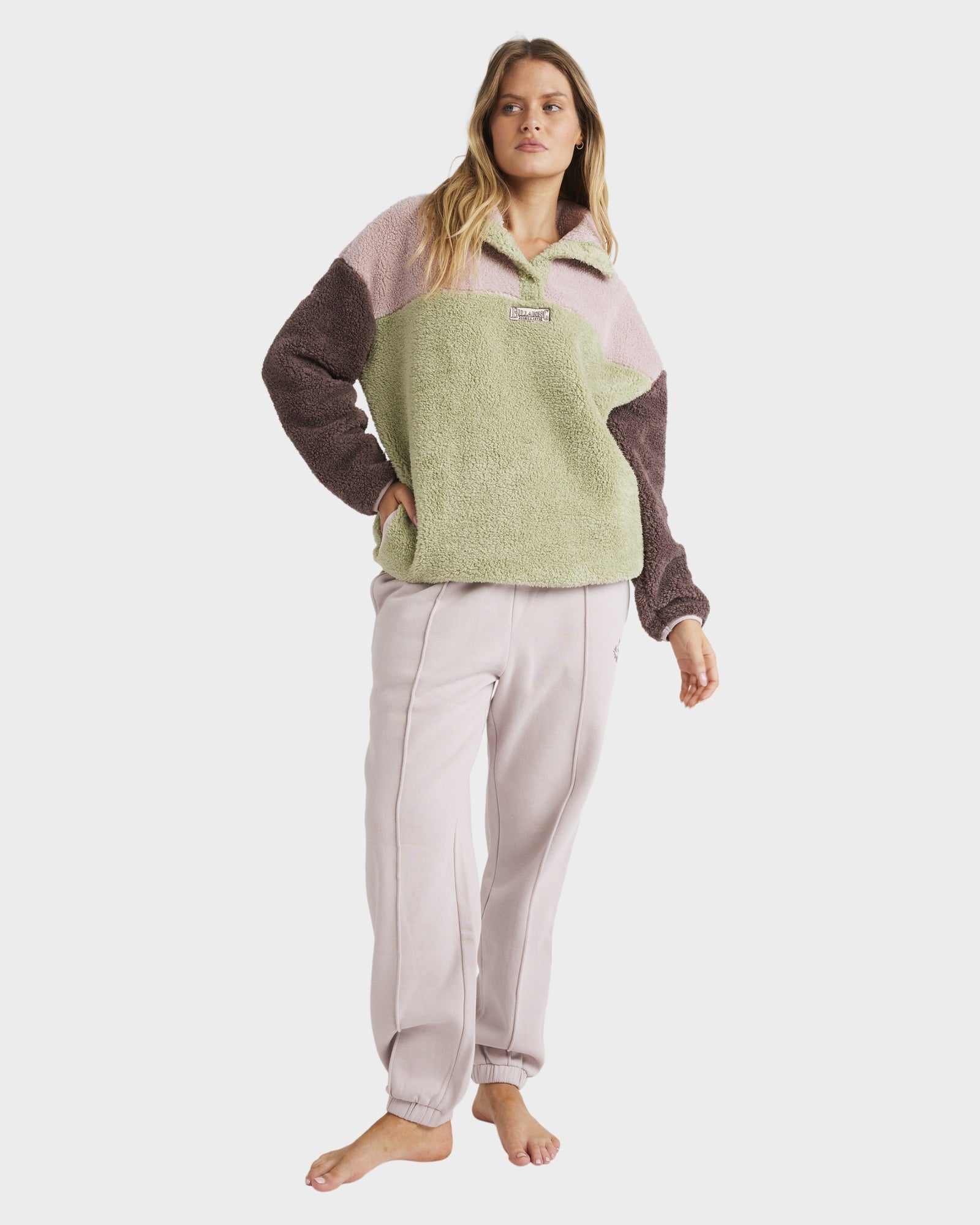 Womens The Original Vibes Snap Up Fleece Pullover