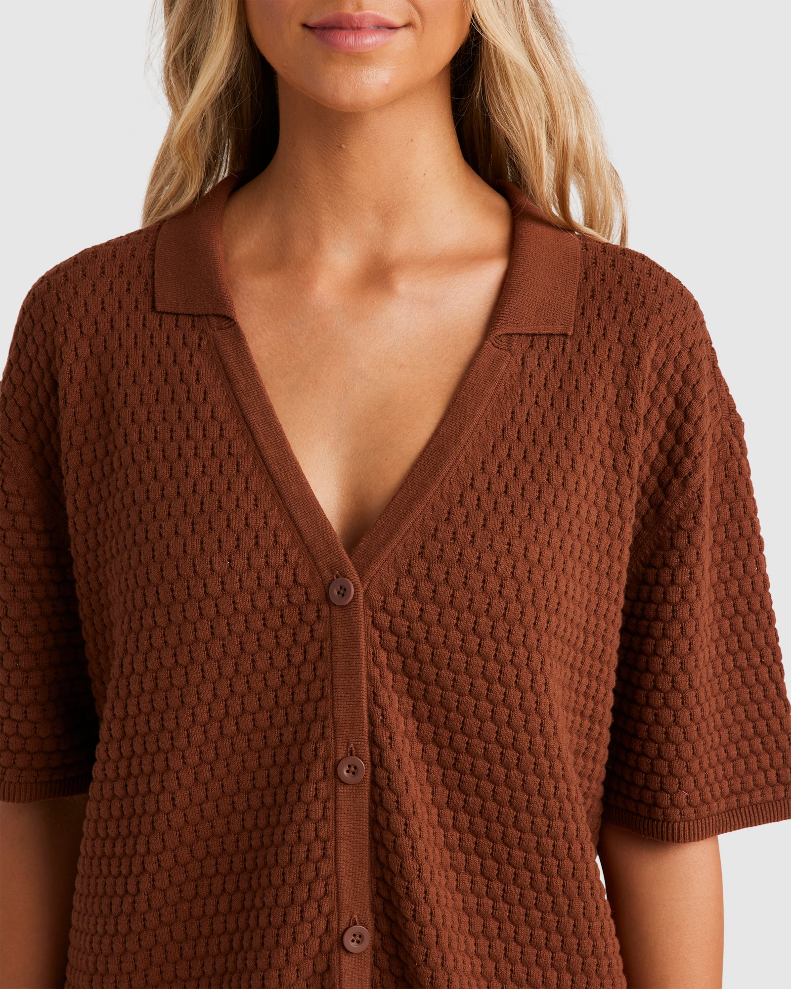 Womens Sun Bubble Knit Shirt