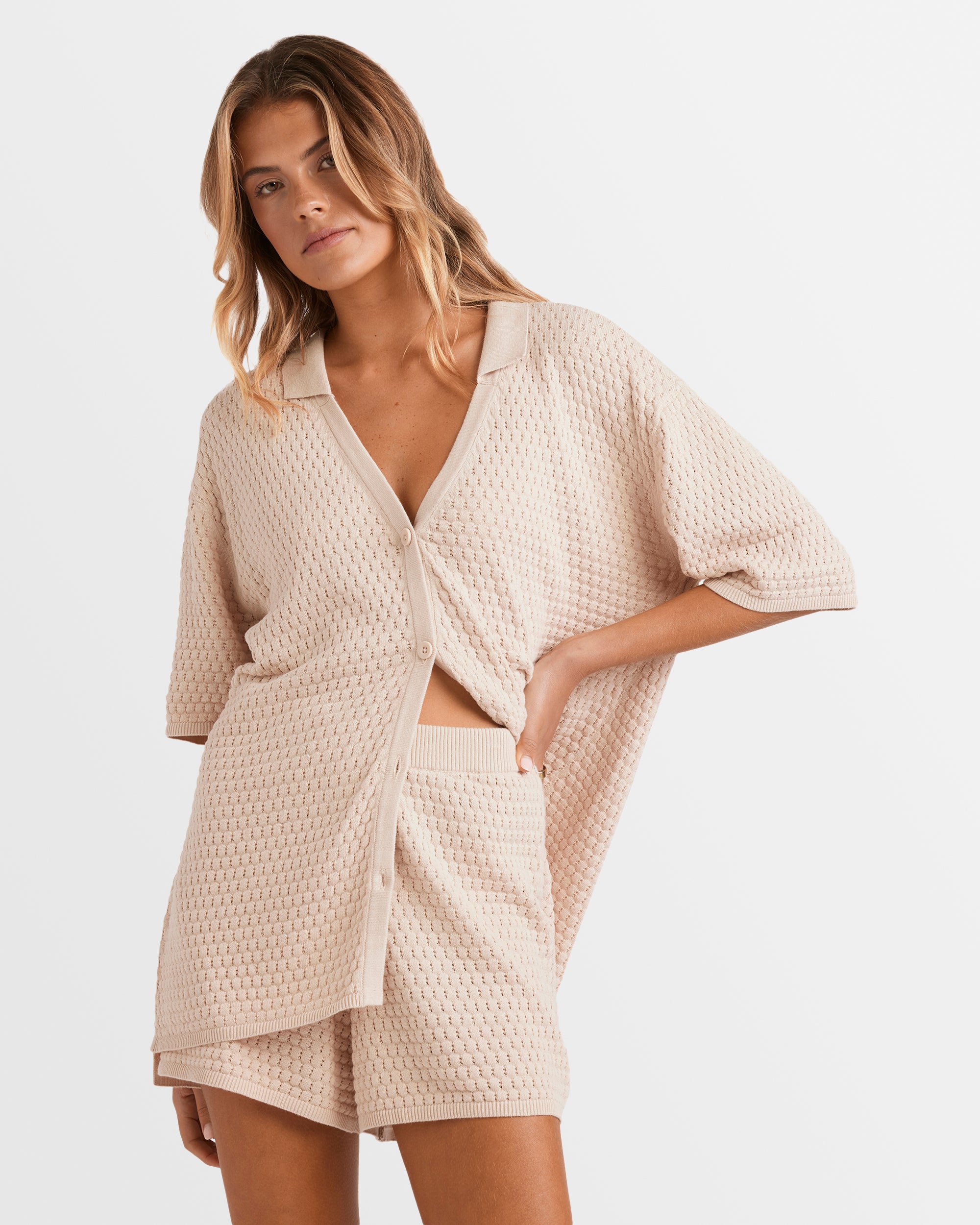 Womens Sun Bubble Elastic Waist Shorts