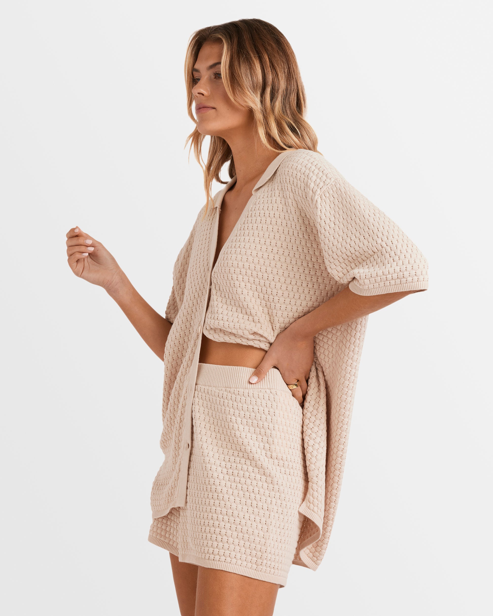 Womens Sun Bubble Elastic Waist Shorts