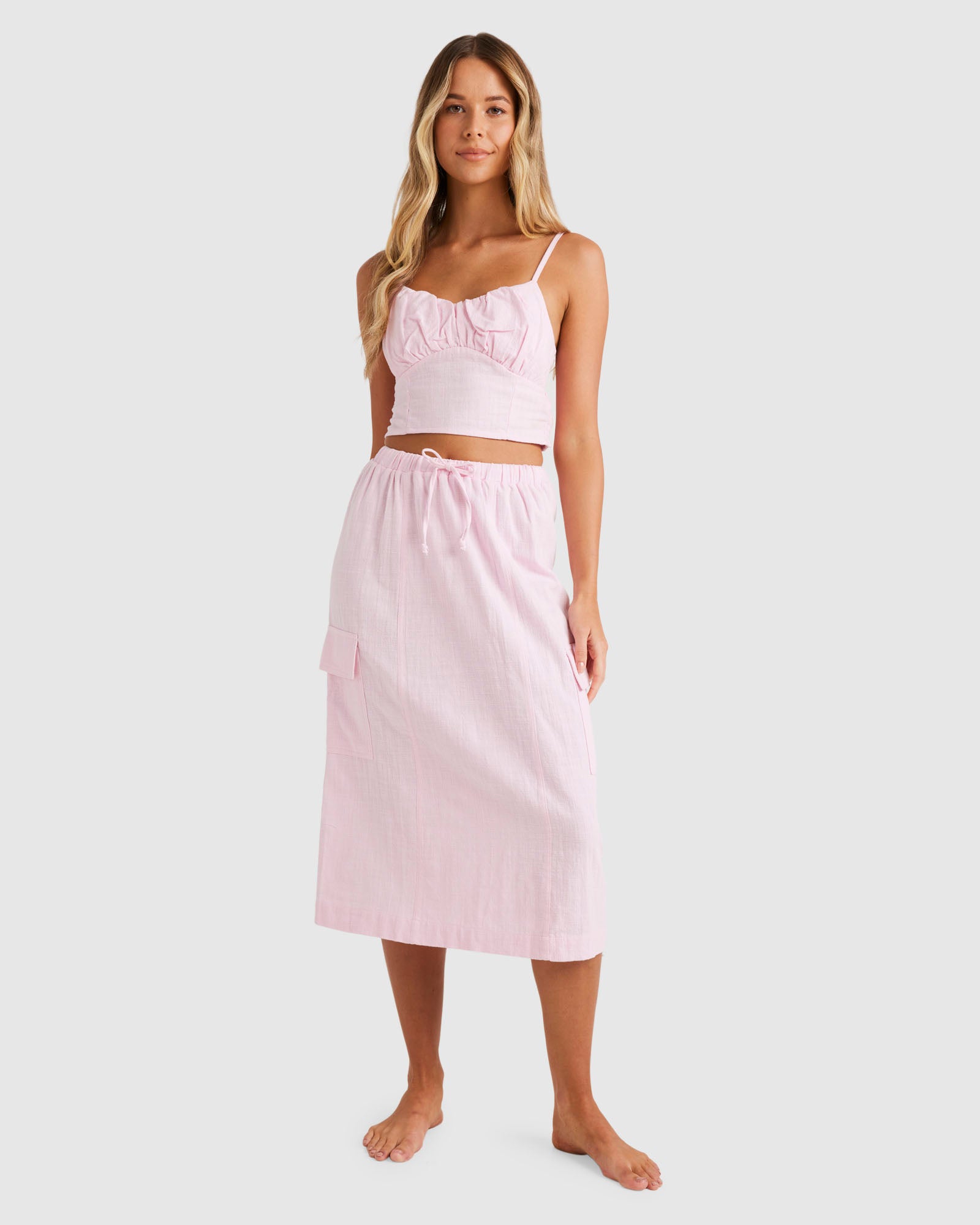 Womens Sunny Cargo Midi Skirt