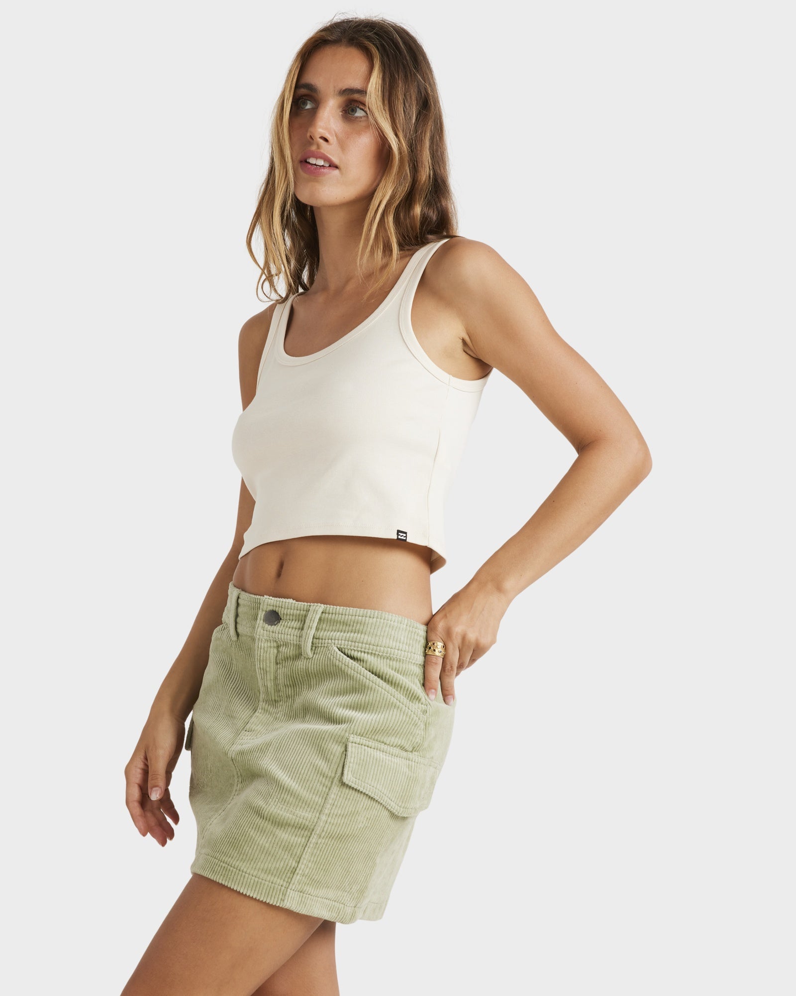 Womens Hilary Cargo Corduroy Mini Skirt