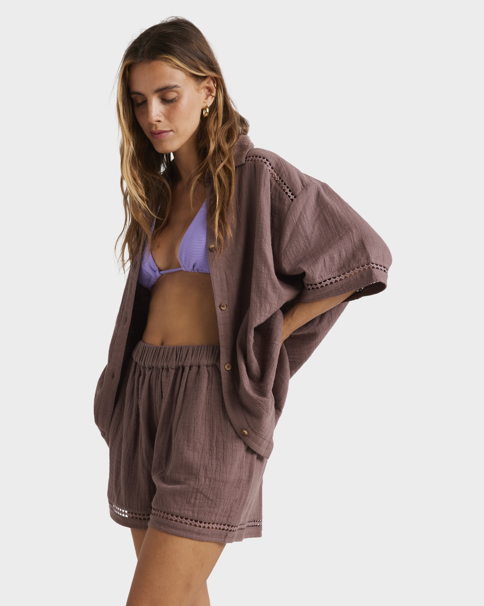 Womens Summers End Button Down Shirt