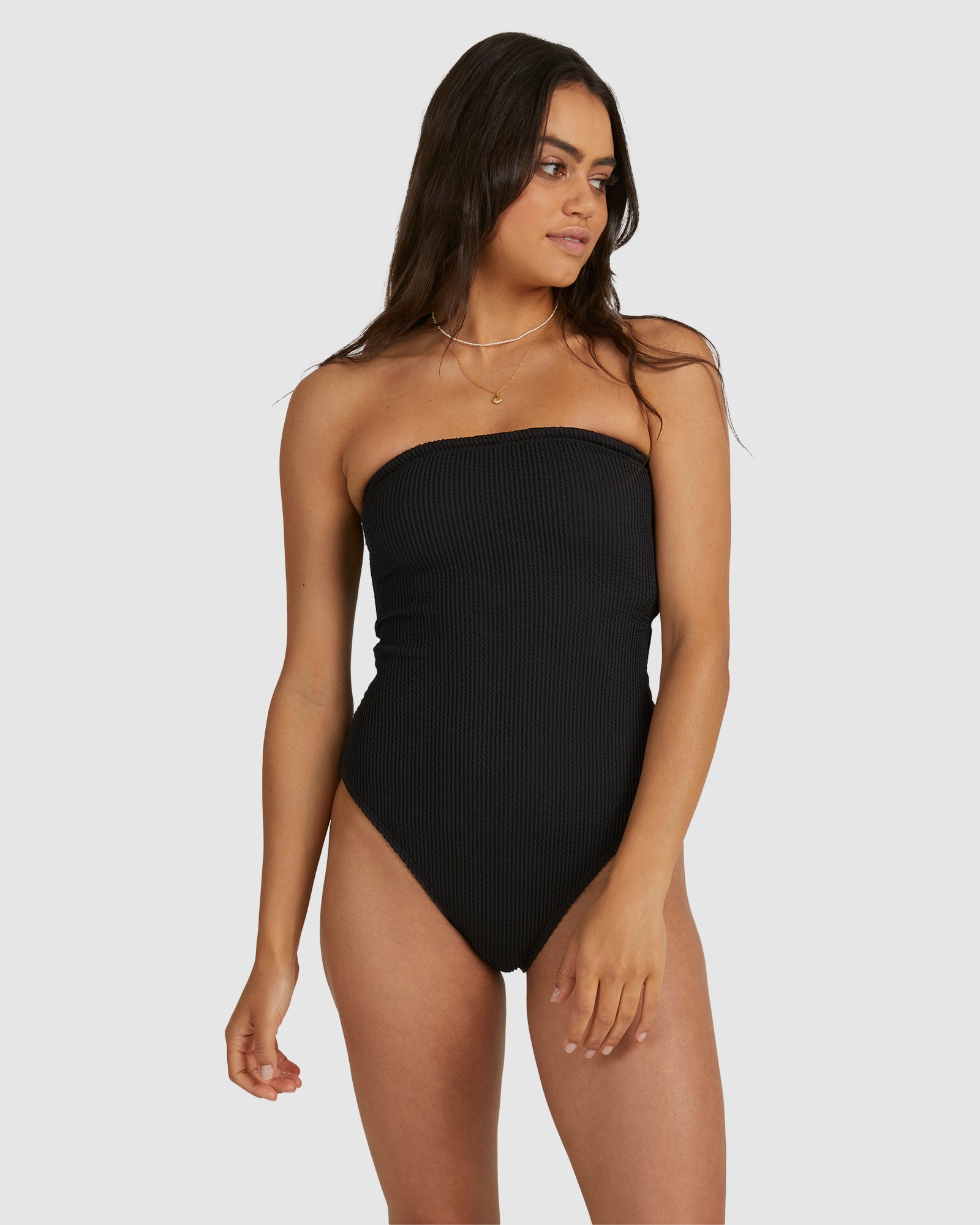 Womens Summer High Bandeau One Piece Swimsuit