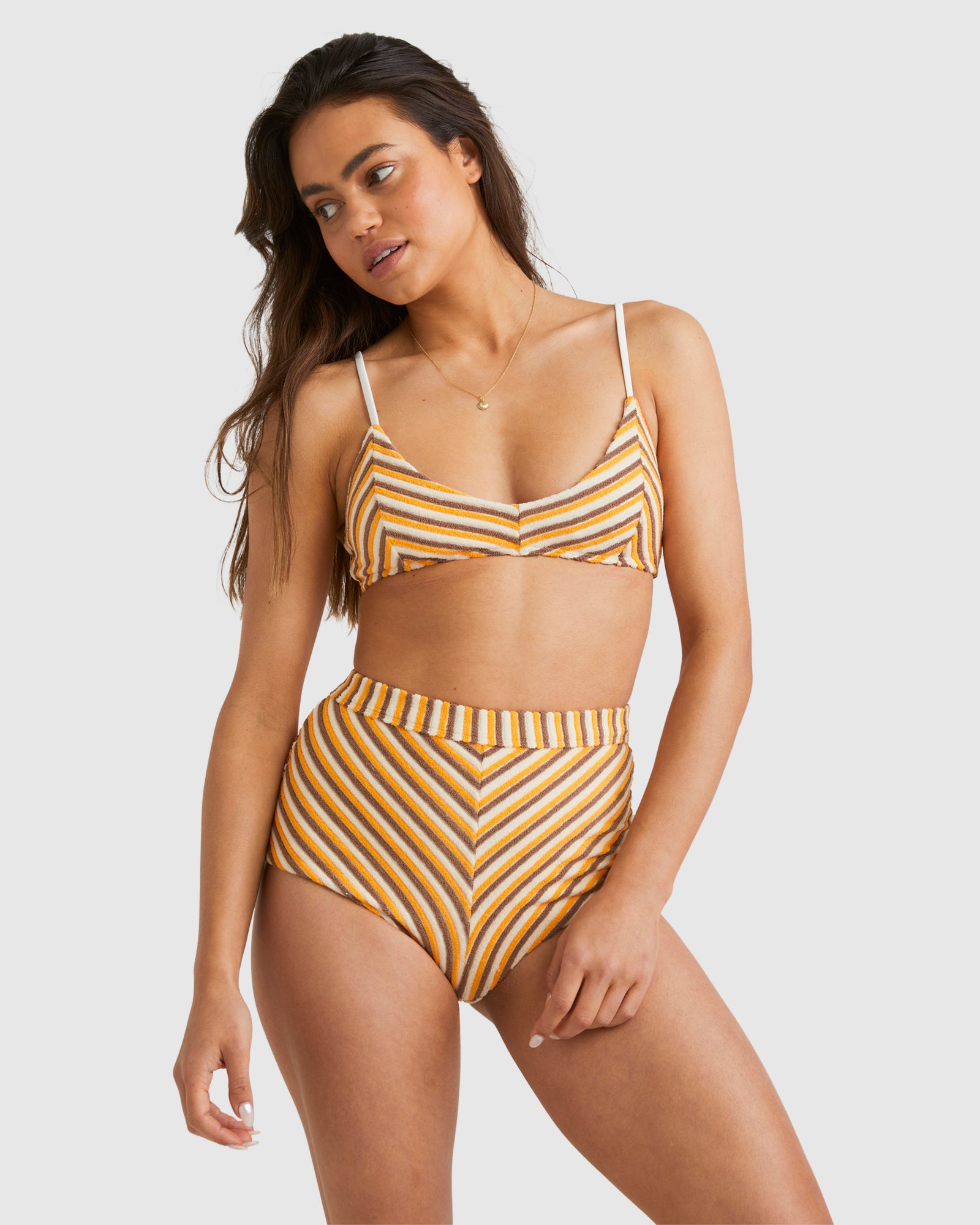 Womens Tides Rib V Bralette Bikini Top