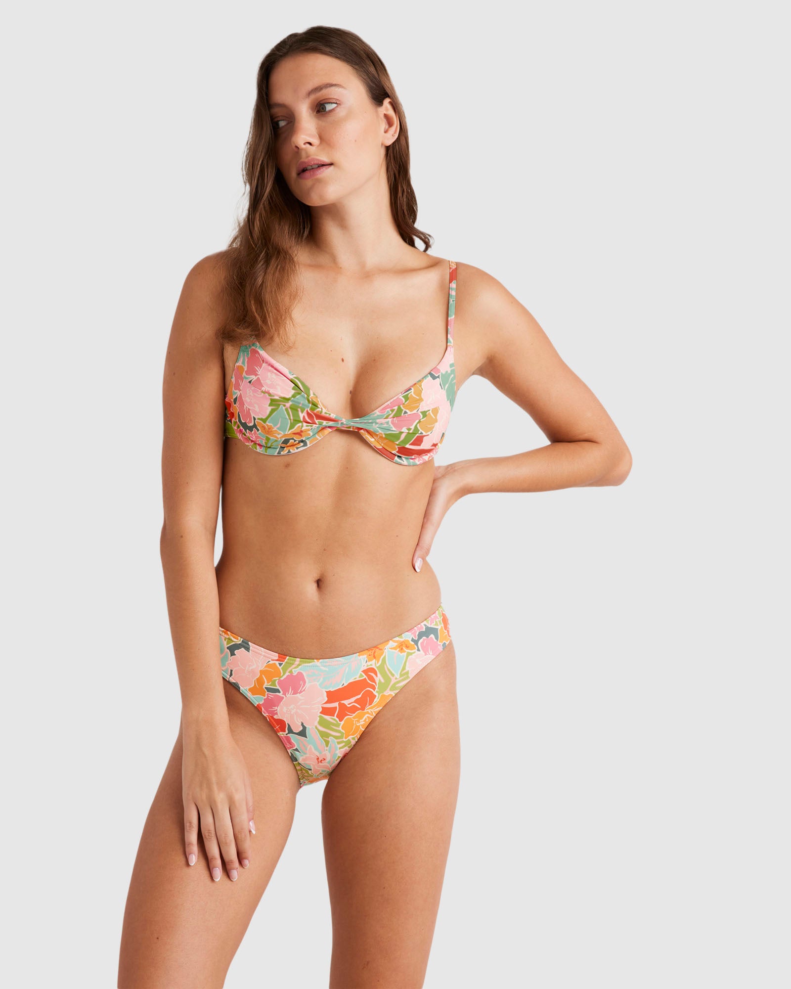 Womens Tropic Highs Twisted Demi Bralette Bikini Top